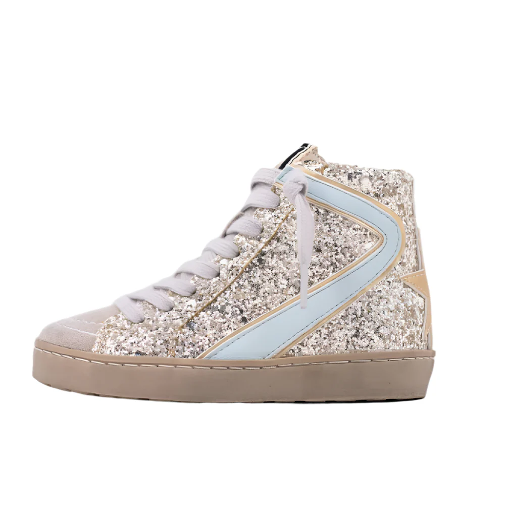 ShuShop Rooney Girl's Mini Sneaker - Sterling Glitter - Image 3