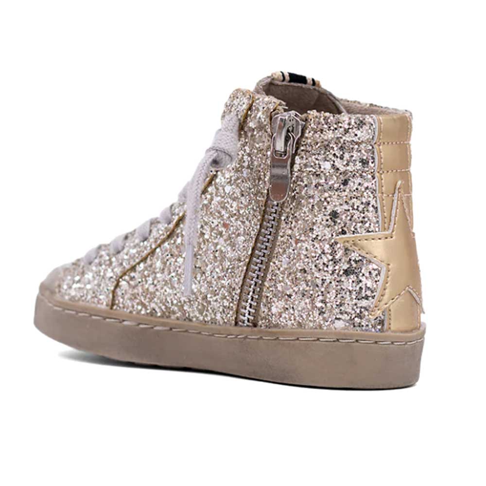 ShuShop Rooney Girl's Mini Sneaker - Sterling Glitter - Image 4