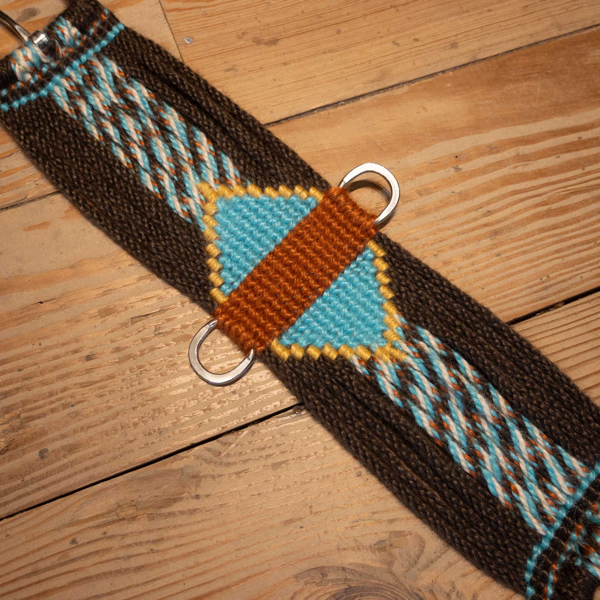 Ross Bullinger 26" Chocolate/Turquoise Mohair Cinch - Image 2