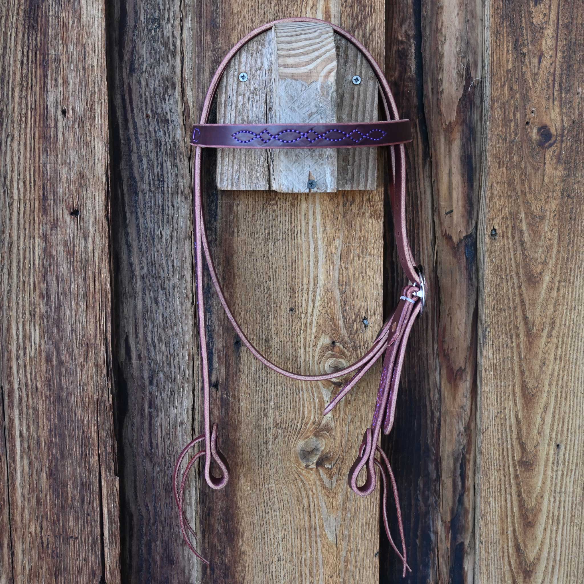 Ross Bullinger 3/4" Purple Stitched Browband Headstall 099