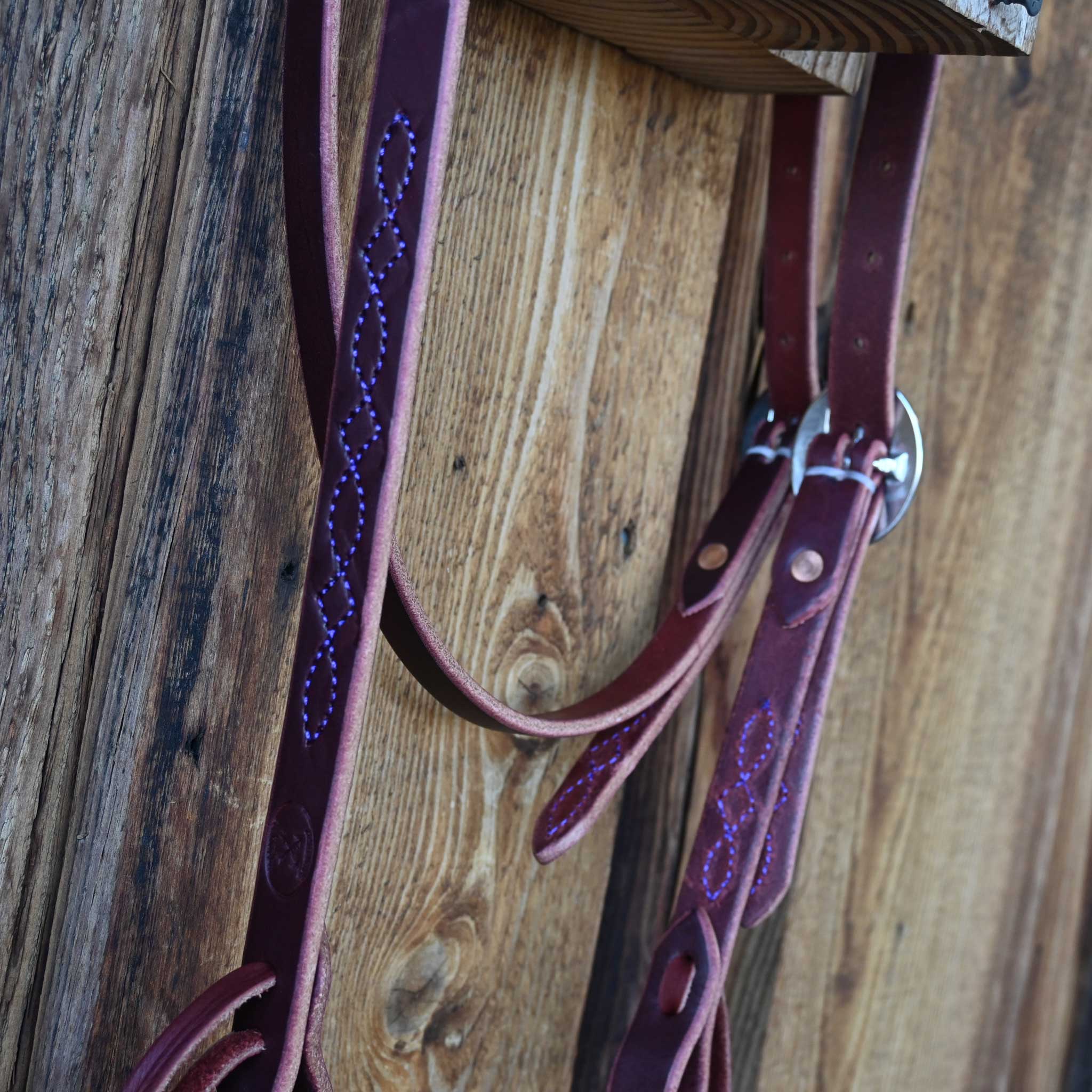 Ross Bullinger 3/4" Purple Stitched Browband Headstall 099 - Image 3
