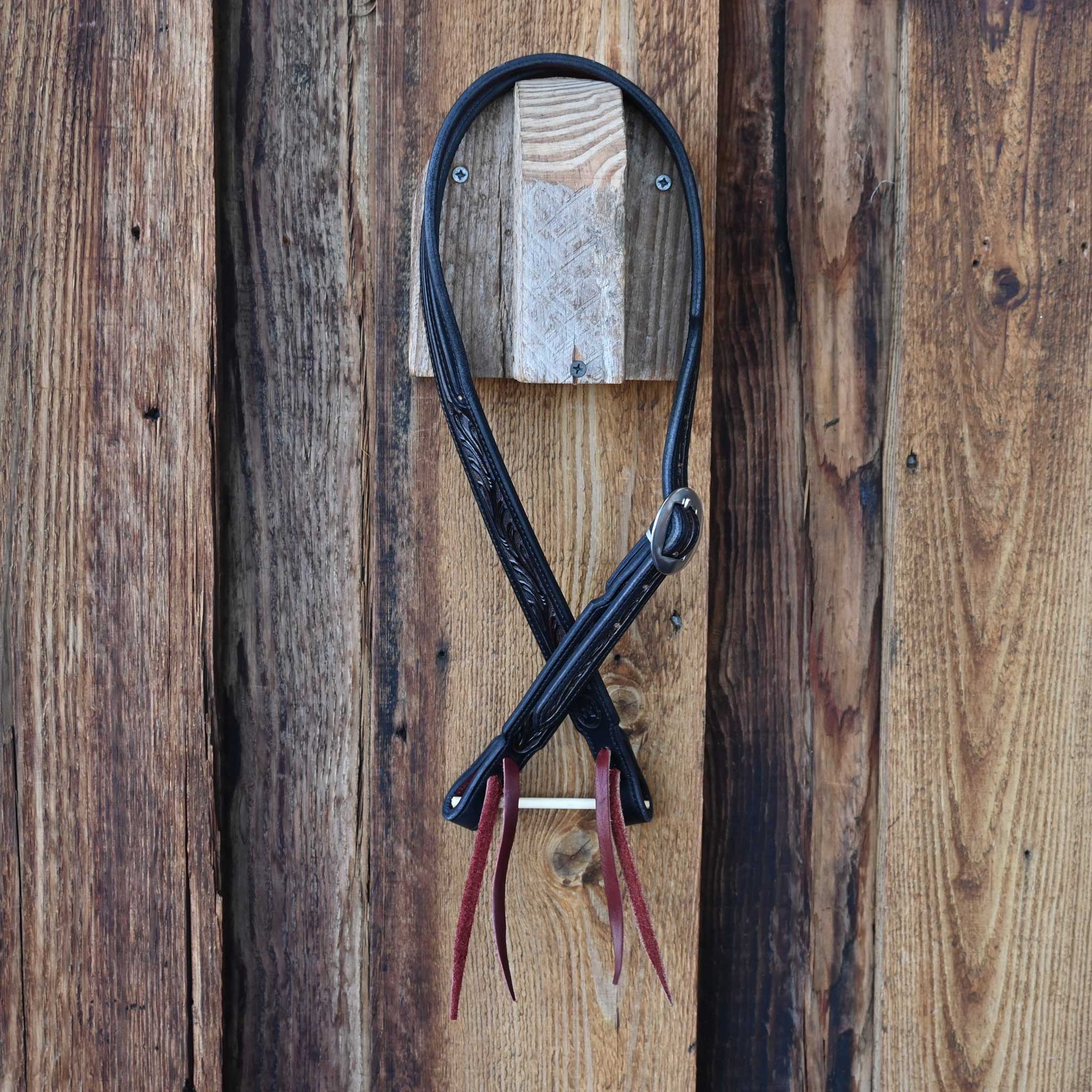 Ross Bullinger 5/8" Split Ear Black Leather Headstall 094