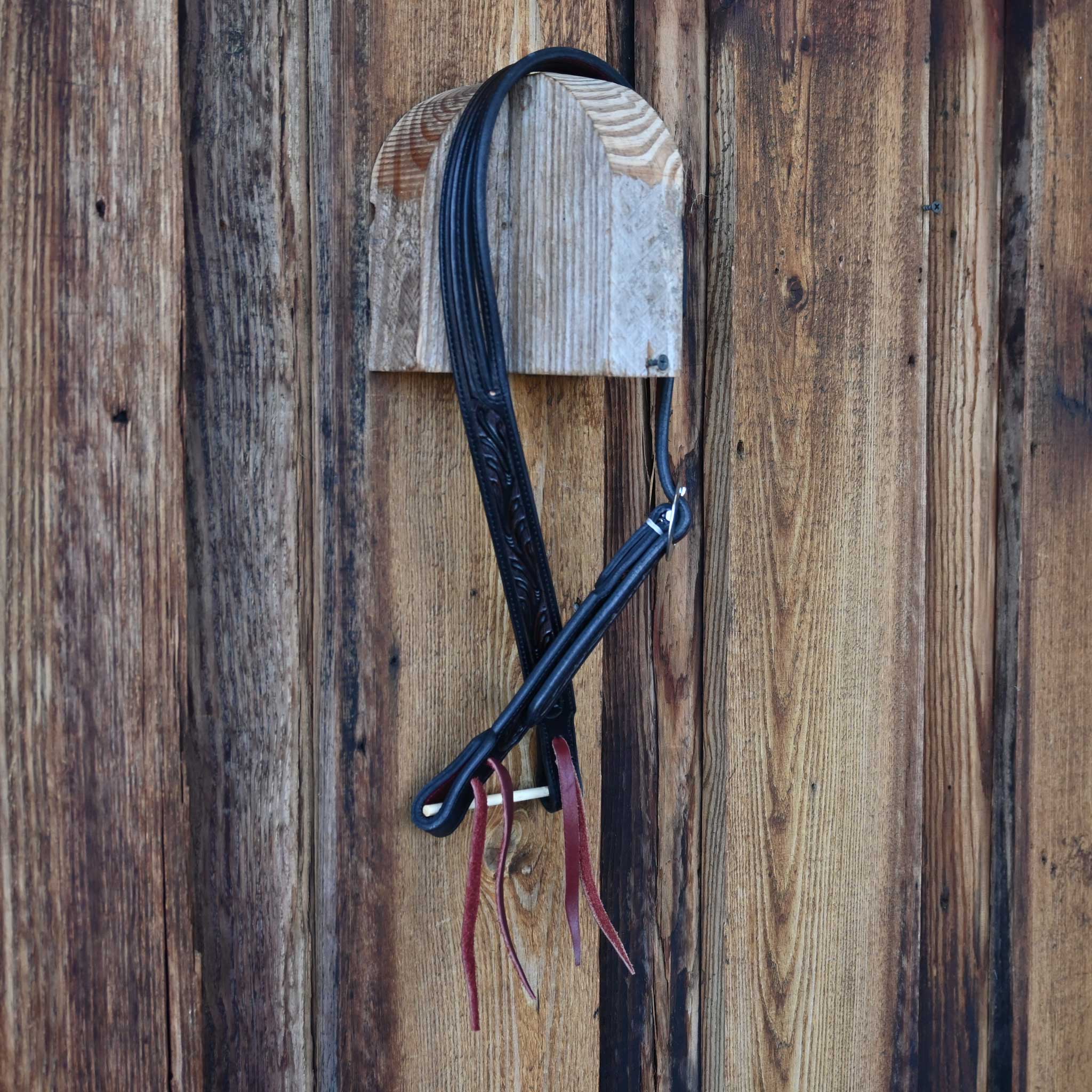 Ross Bullinger 5/8" Split Ear Black Leather Headstall 094 - Image 3