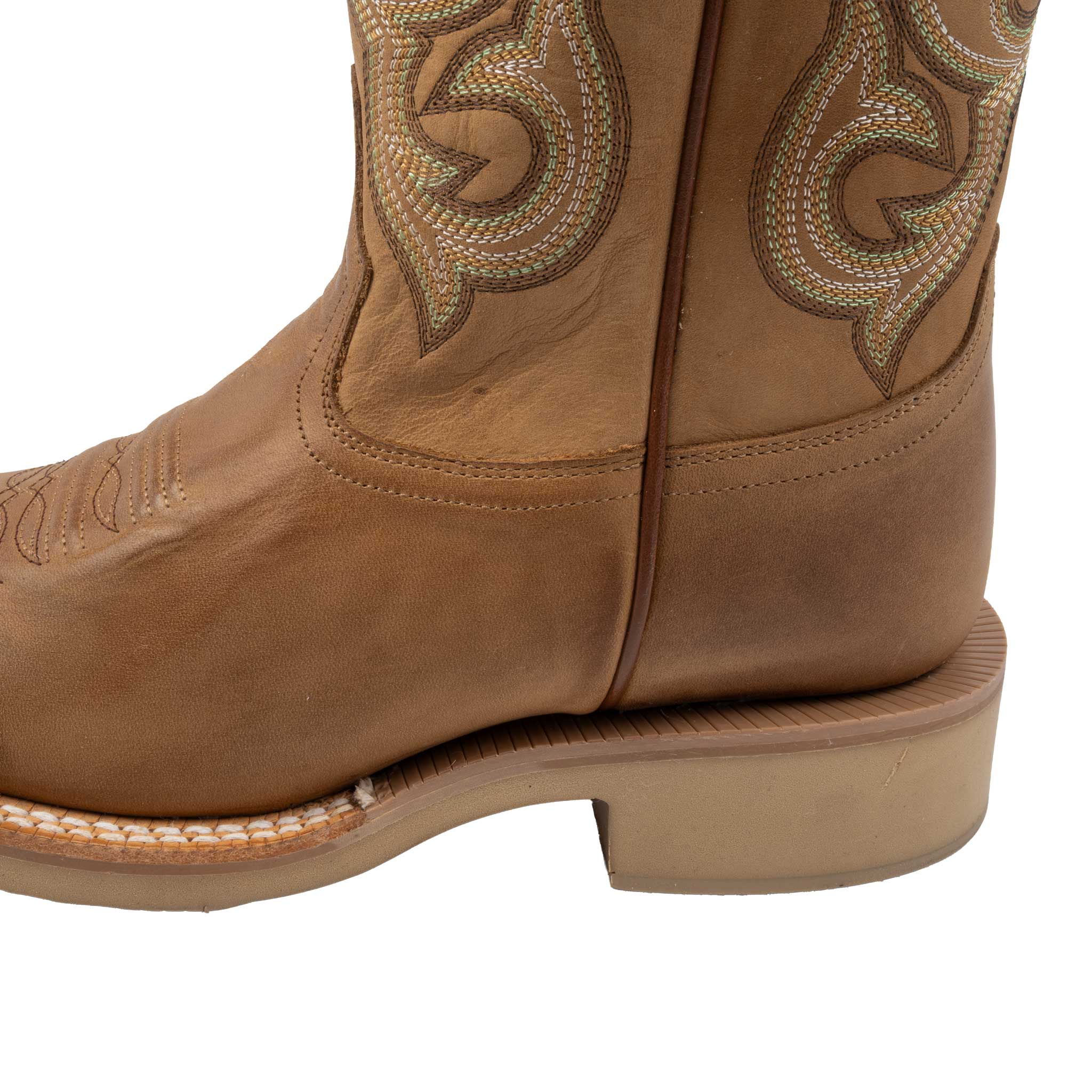 R. Watson Men's Round Toe Desert Tan Cowhide Western Boot - Image 2