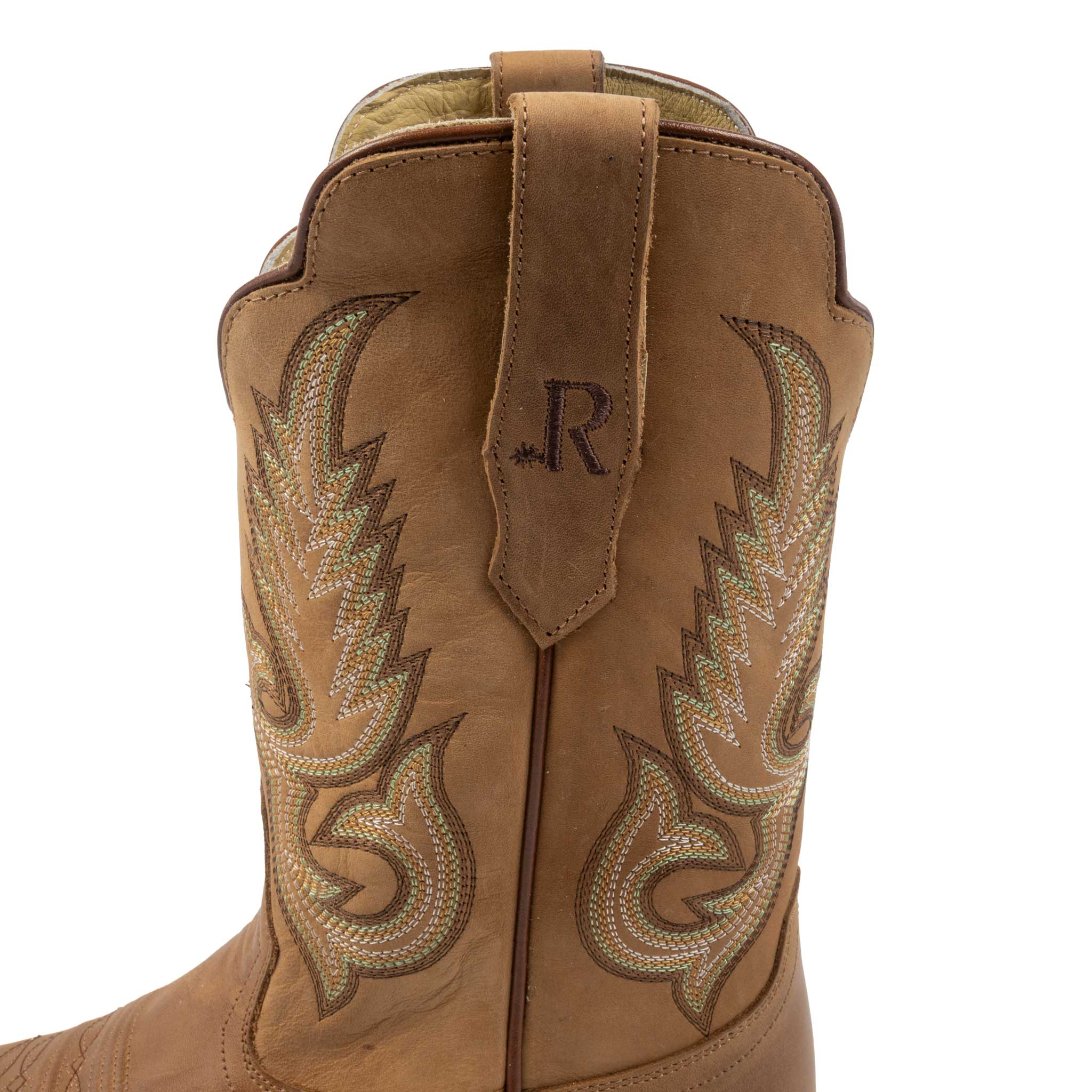 R. Watson Men's Round Toe Desert Tan Cowhide Western Boot - Image 3
