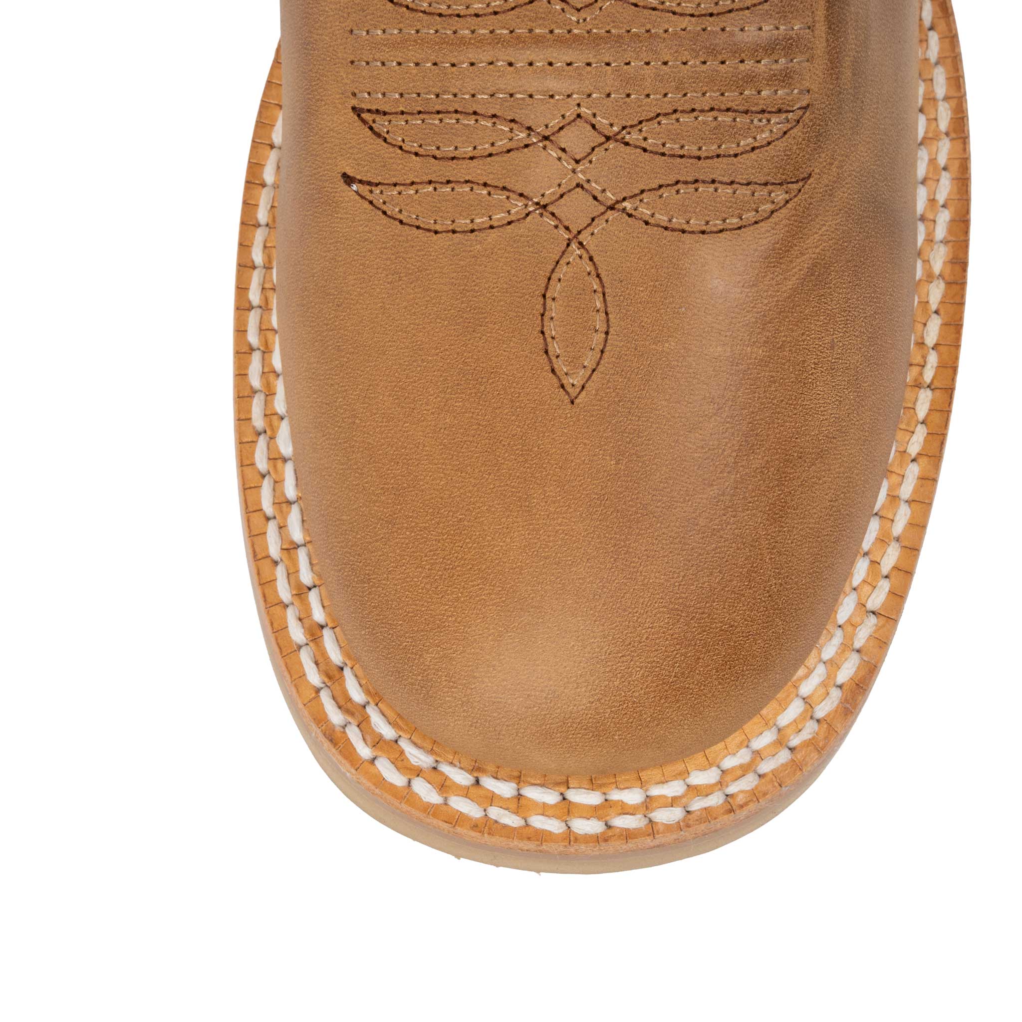 R. Watson Men's Round Toe Desert Tan Cowhide Western Boot - Image 4