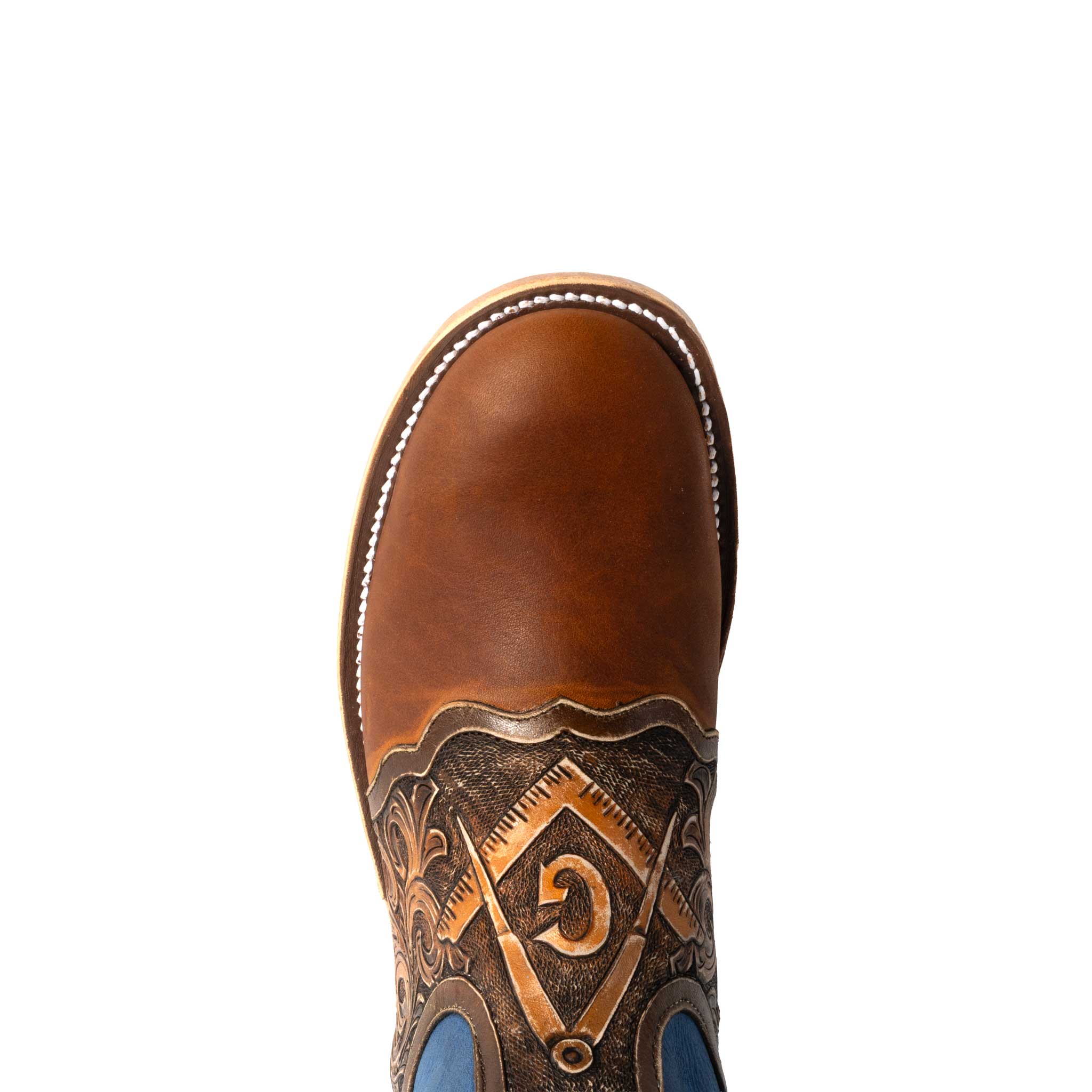Anderson Bean Men's Round Toe Freemason Briar Blue Boot - Image 2
