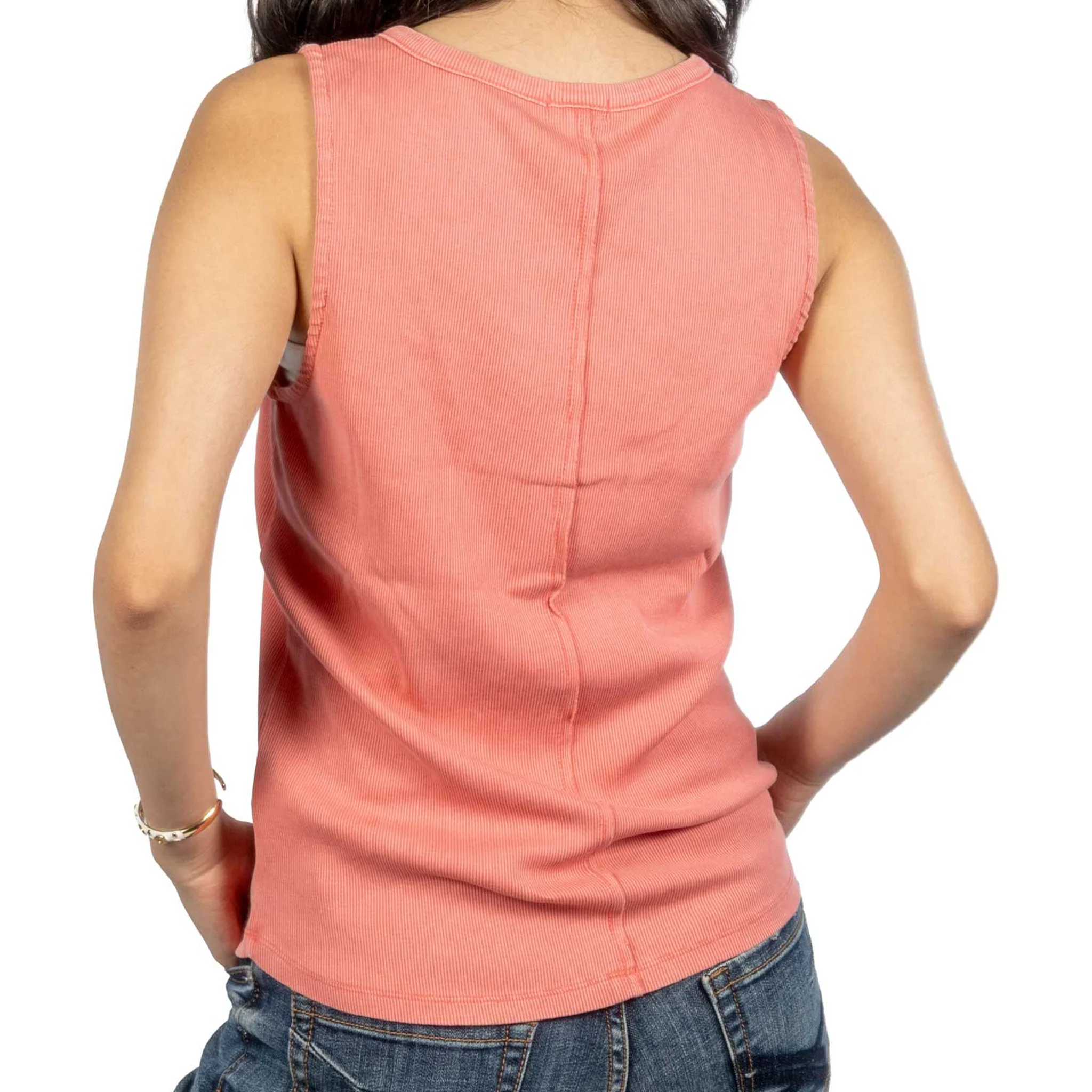 Dylan Rowan Rib Henley Strawberry Tank Top - Image 2