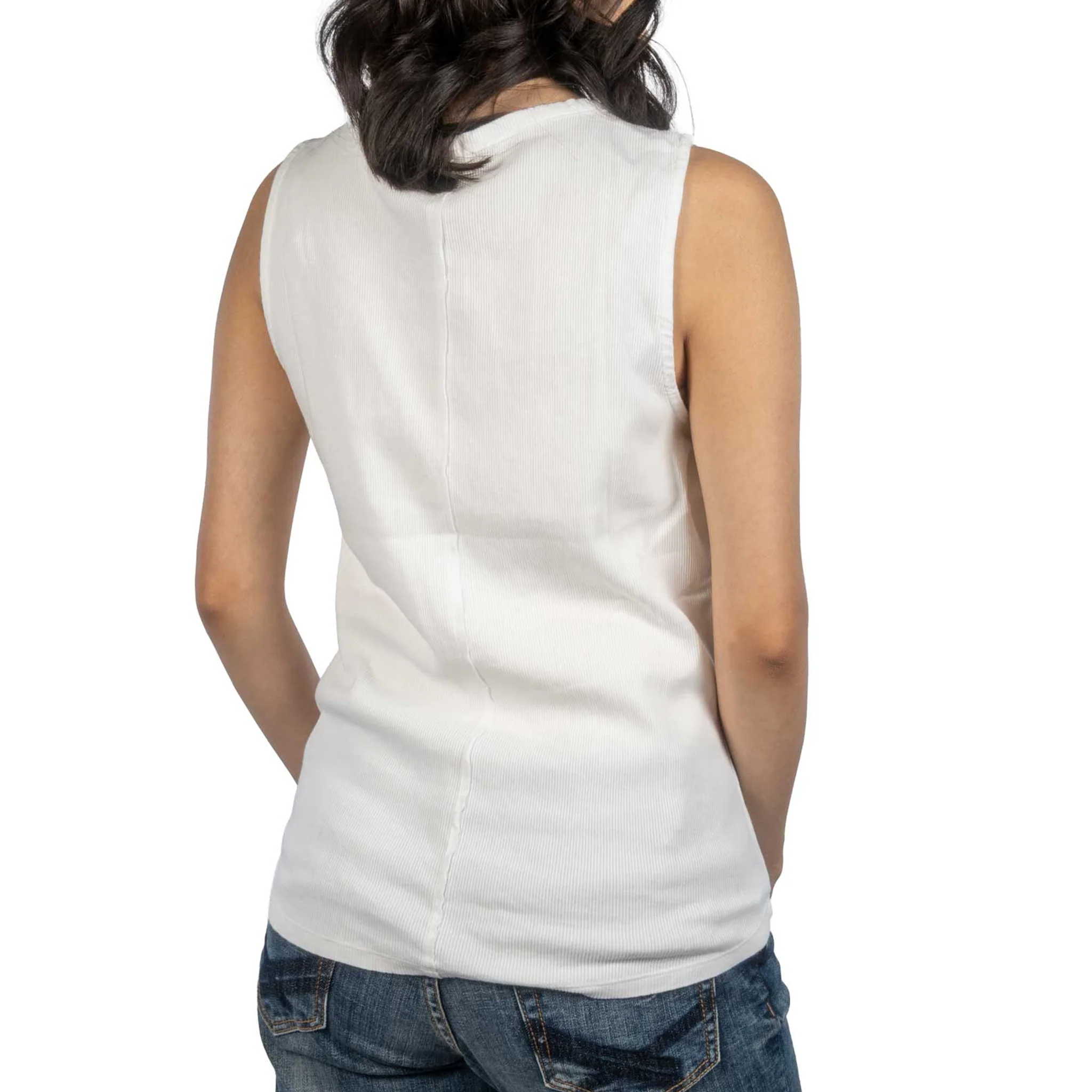Dylan Rowan Rib Henley White Tank Top - Image 2