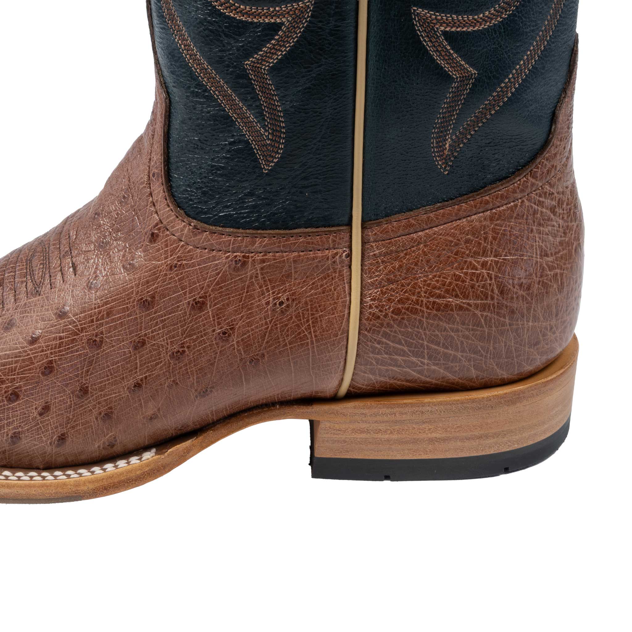 Horse Power Men's Round Toe Rum Brown Smooth Ostrich Western Boot - Image 2