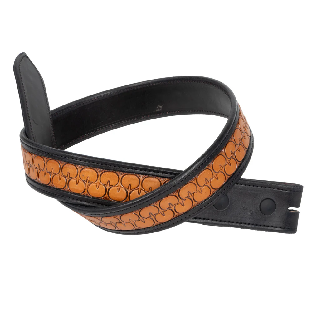 Randall Top Shelf Tooled Running Arches Belt - Black/Antique
