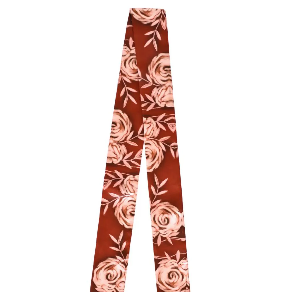 Rustic Wild Roses Oxblood Twilly