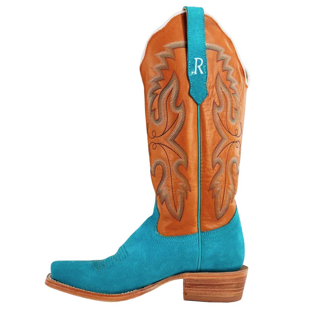 R. Watson Women's Turquoise Boar Cutter Toe Boot - Image 2