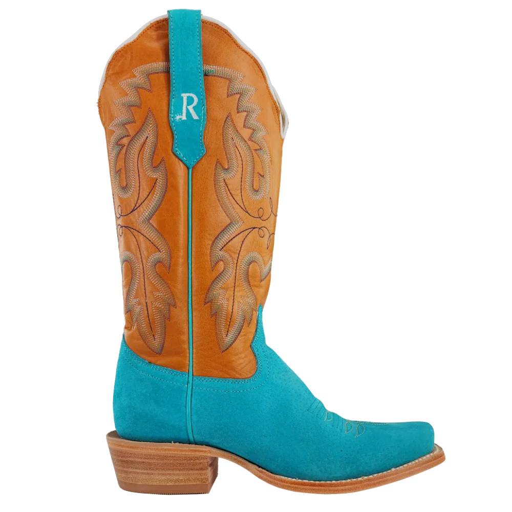 R. Watson Women's Turquoise Boar Cutter Toe Boot - Image 4
