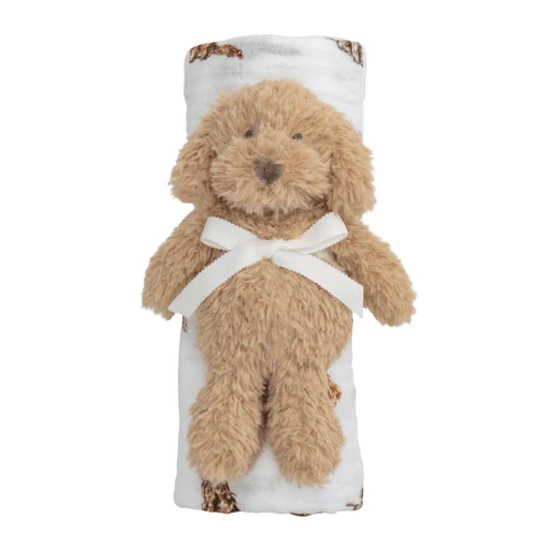 Mud Pie Doodle Swaddle/Rattle Set