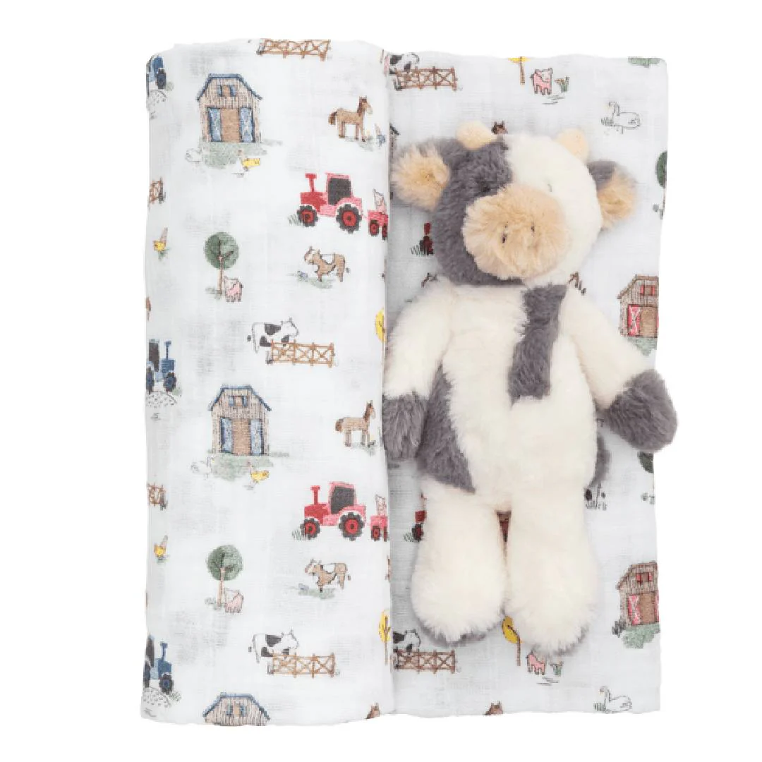 Mud Pie Farm Swaddle/Rattle Set - Image 2