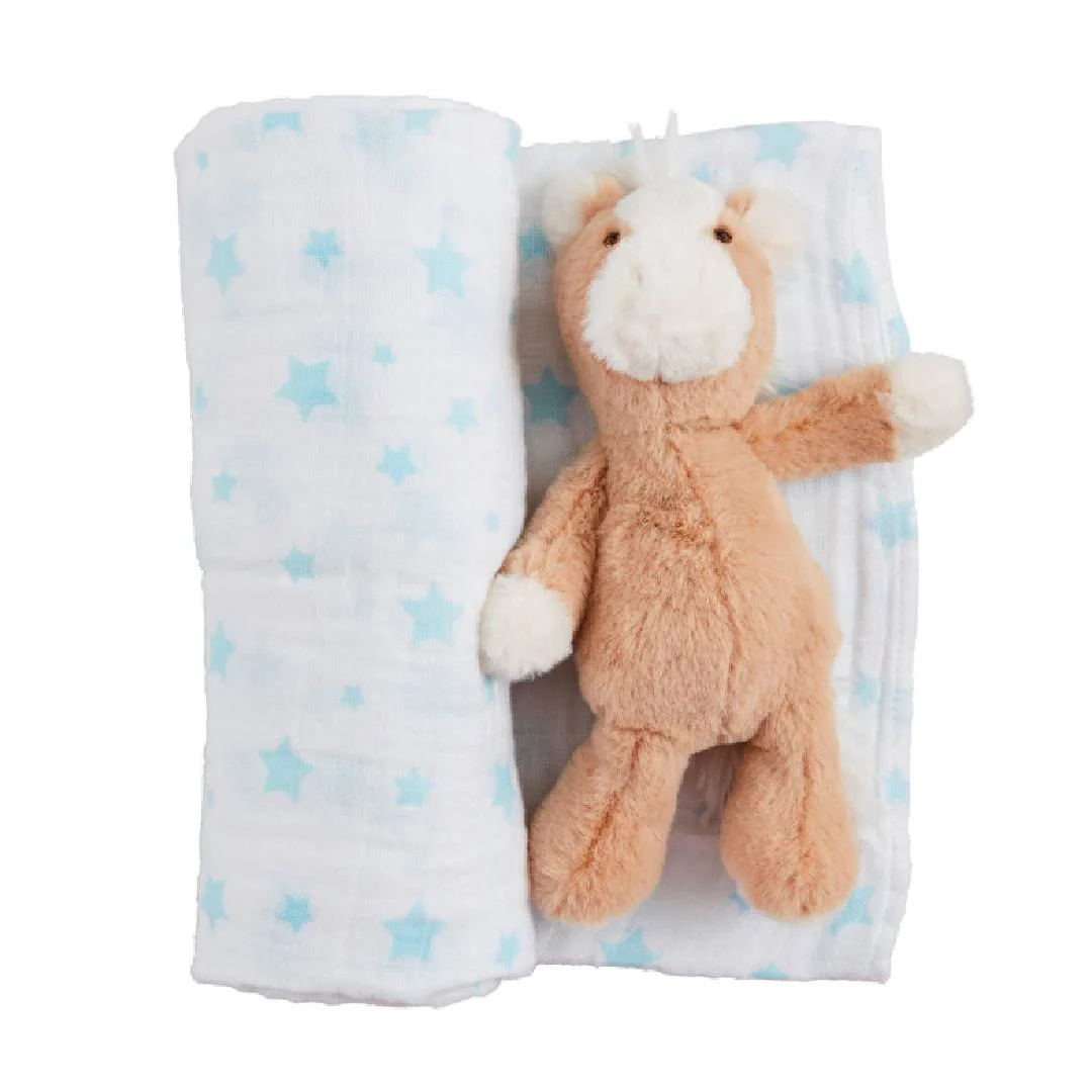 Mud Pie White Star Swaddle/Rattle Set - Image 2