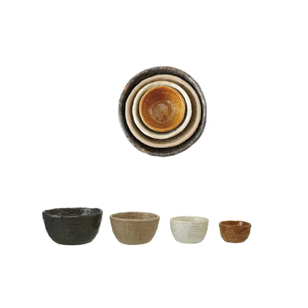 Set of 4 Stoneware Nesting Bowls