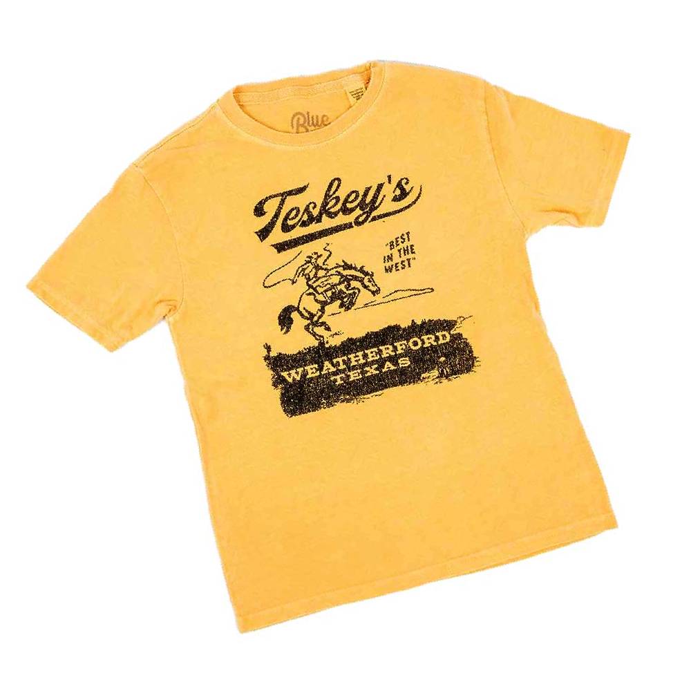 Teskey's Youth Bronco Tee - Mustard - Image 2