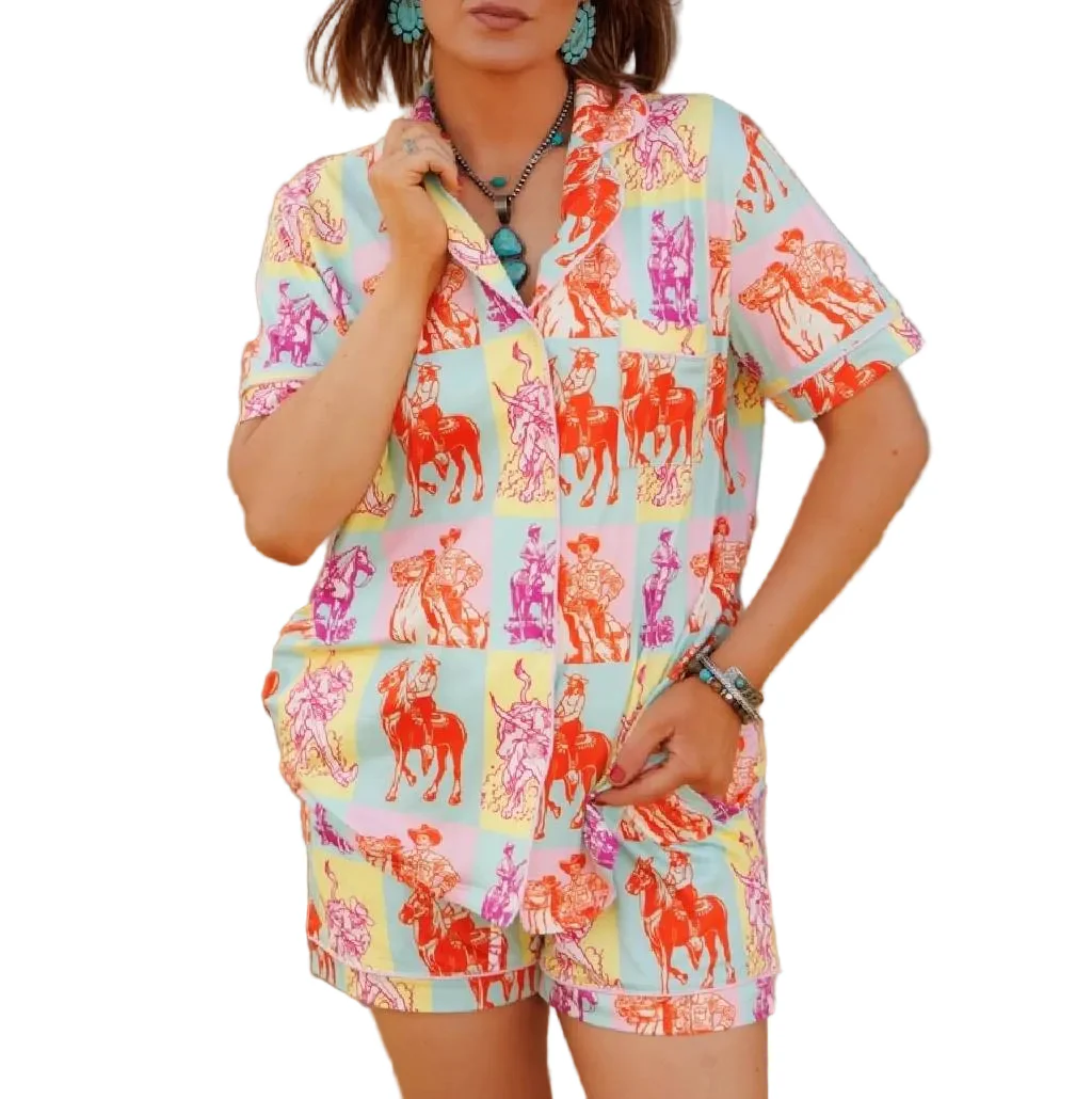 Howdy Hanny Pastel Cowboy Pajama Set