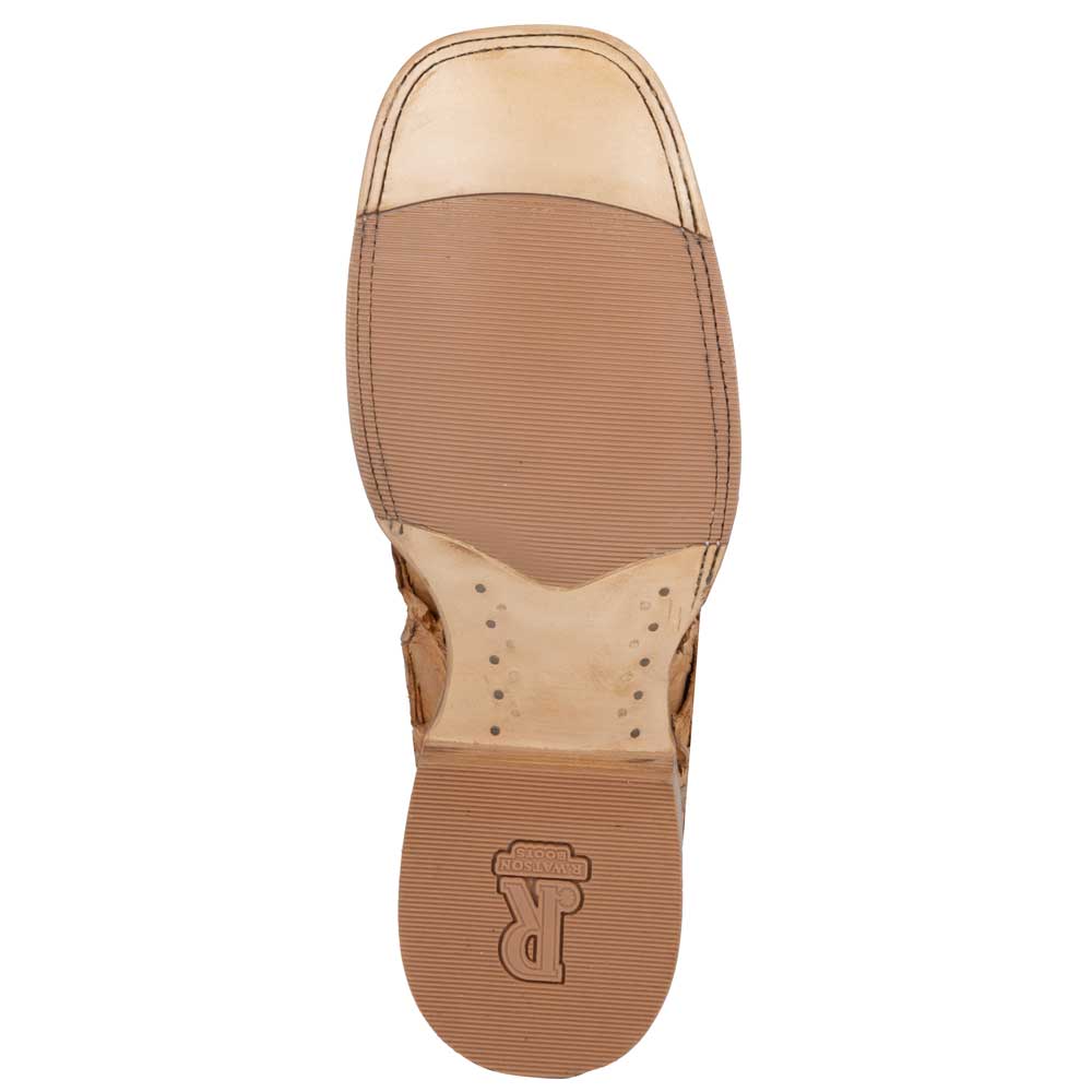 R. Watson Men's Tan Big Bass Square Toe - Image 4