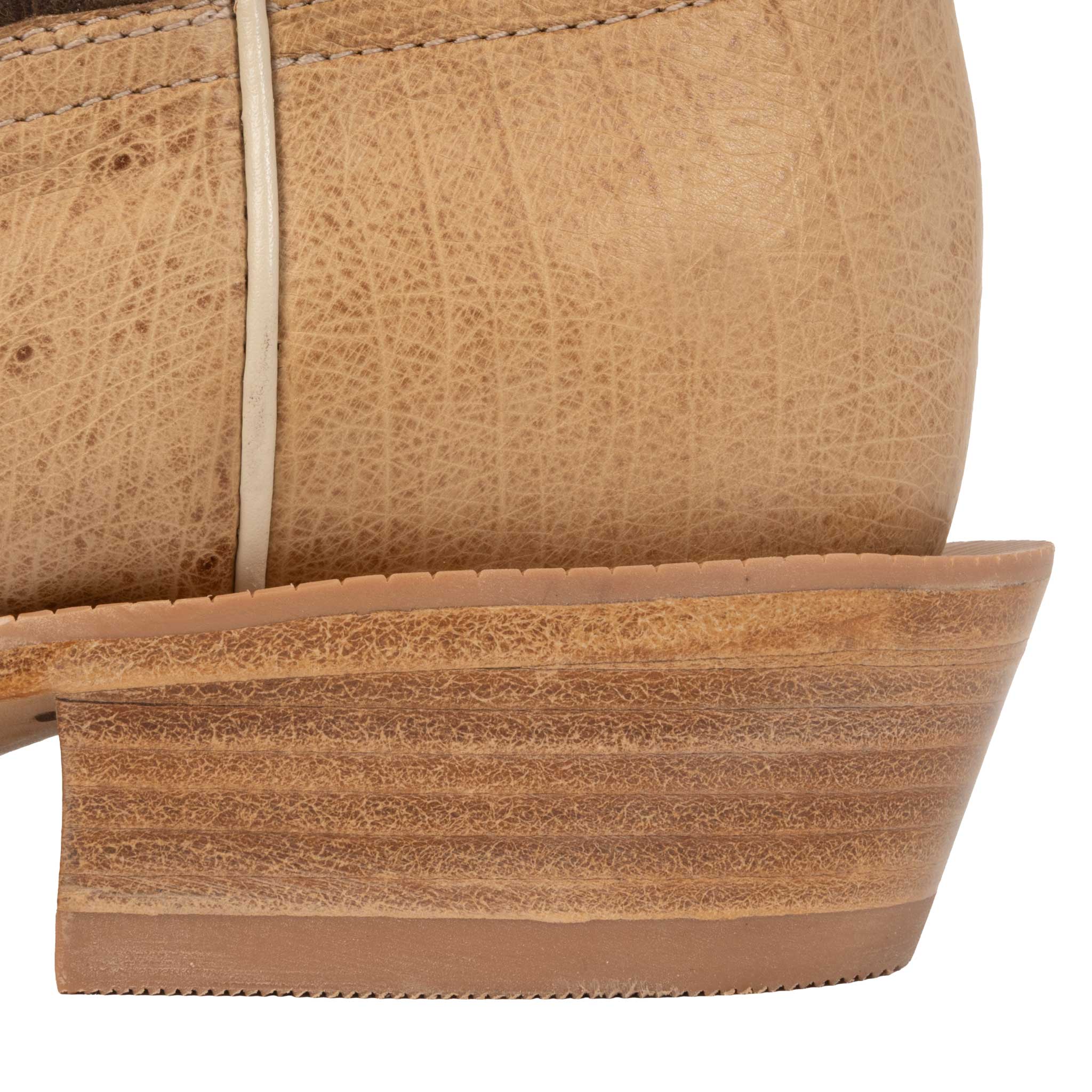 R. Watson Men's Sand Bruciato Smooth Ostrich Square Toe Boot - Image 3