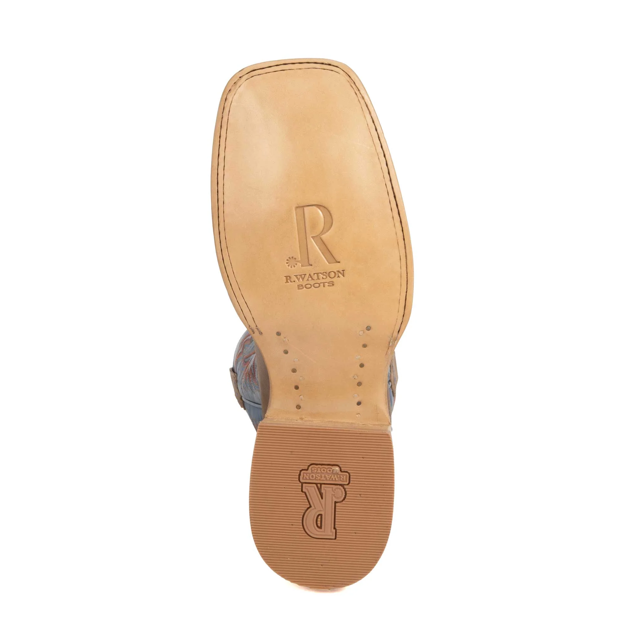 R. Watson Men's Square Toe Sand Cowhide Western Boot - Image 4