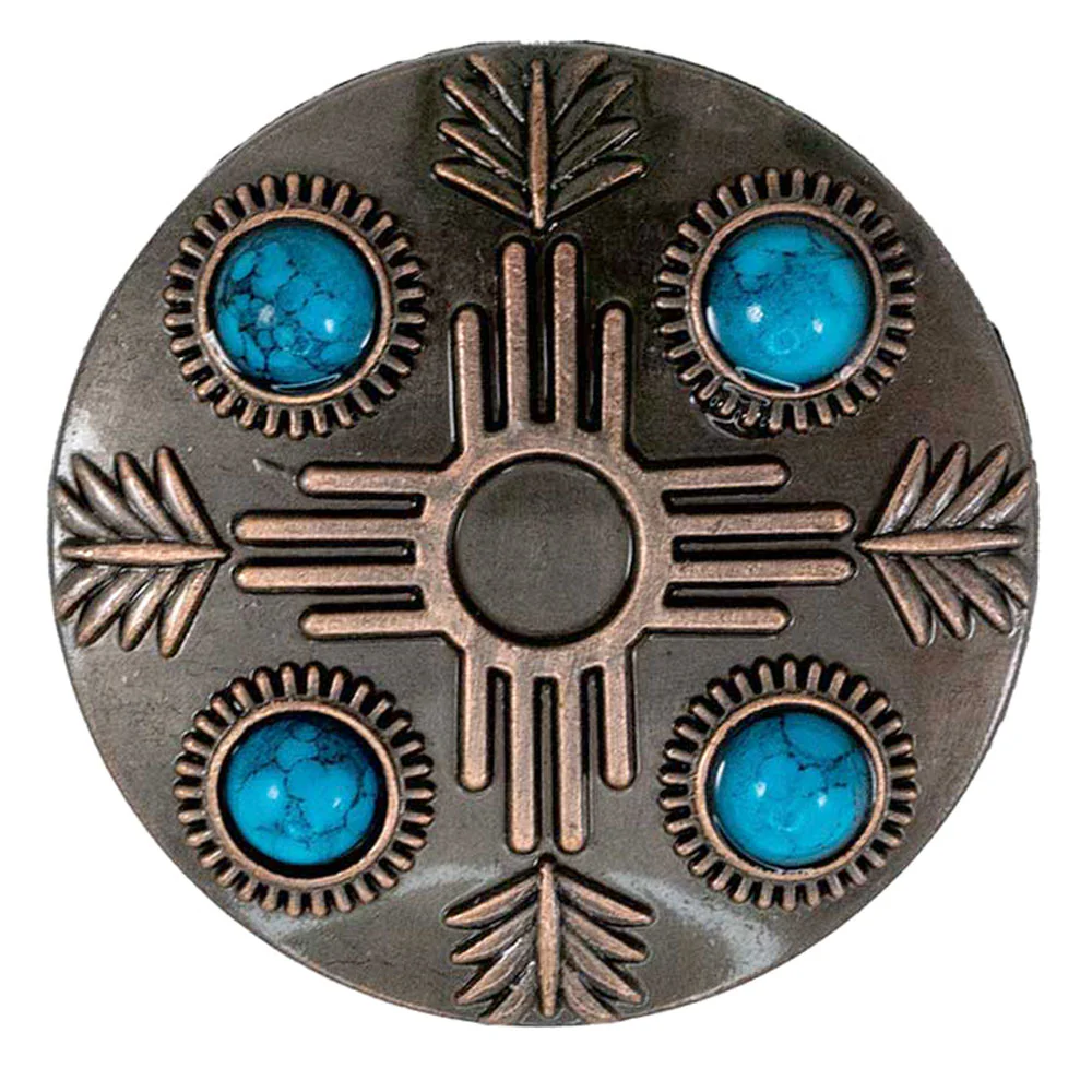 Copper Zia Concho w/Turquoise Stone