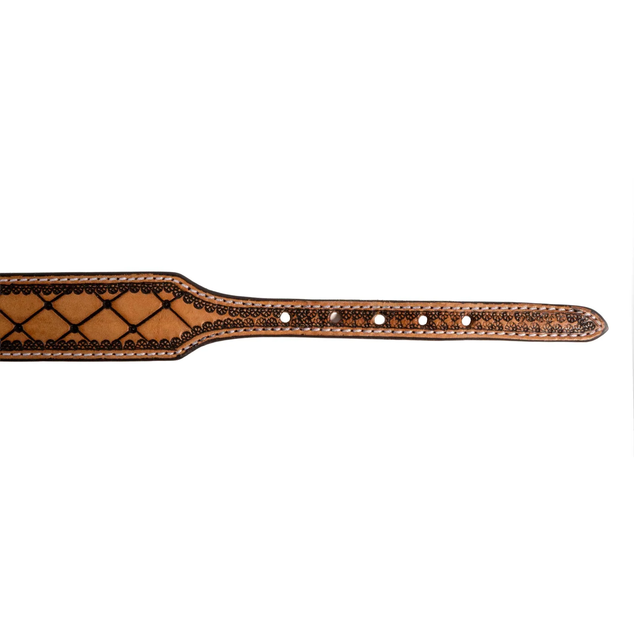 Quilted Leather Dog Collar With Engraved buckle - Image 3