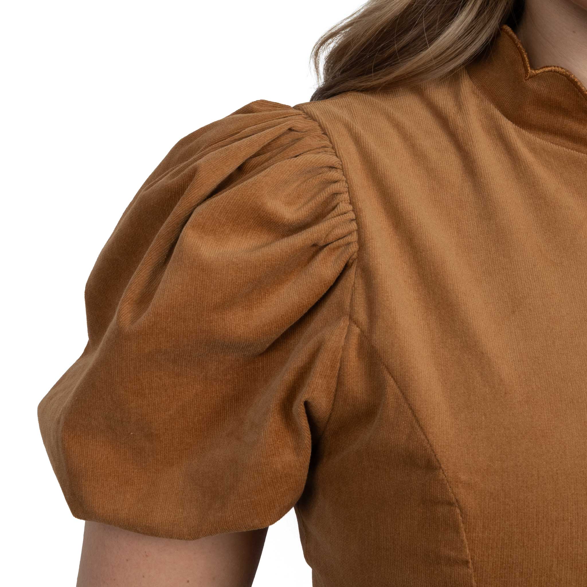 Scalloped Fitted Bodice Ruffle Hem Dress - Image 3