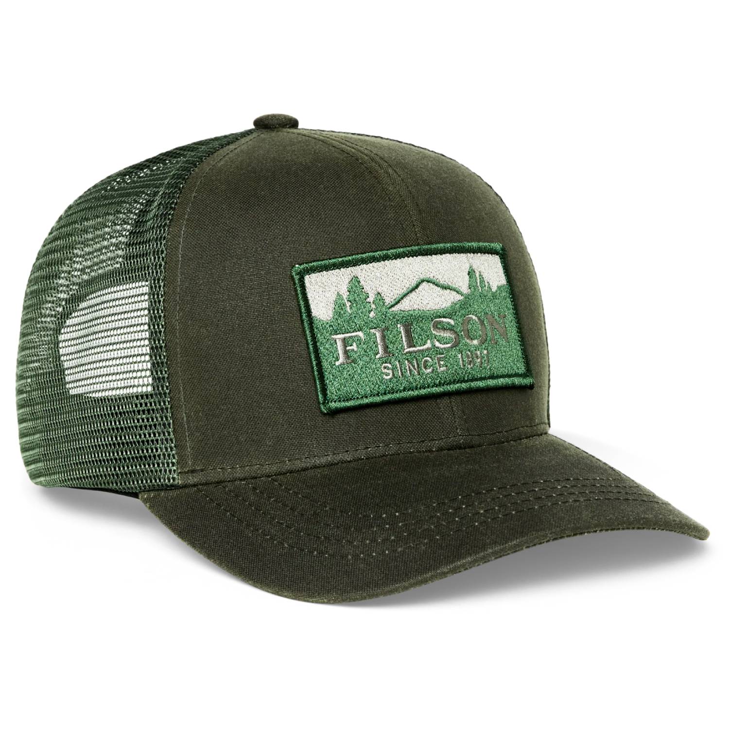 Filson Scenic Waxed Logger Mesh Cap - Otter Green