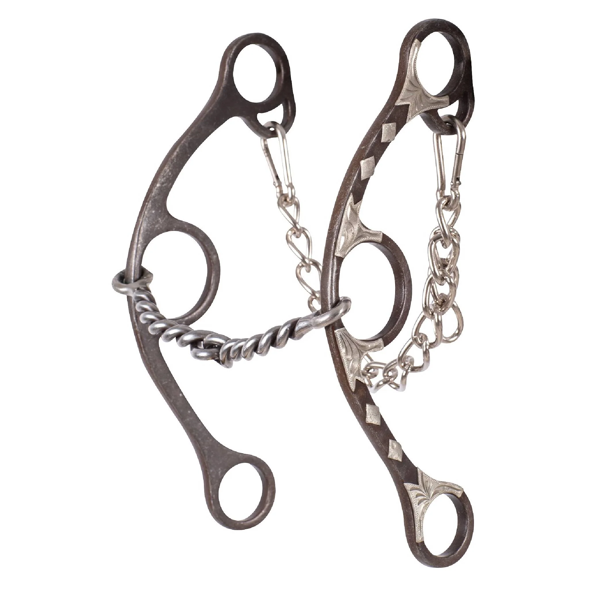 Sherry Cervi Long Shank Gag Barrel Bit w/Twisted Wire Snaffle