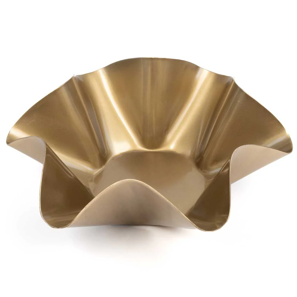 Shiny Brass Nested Ruffle Bowl - Large - Image 2