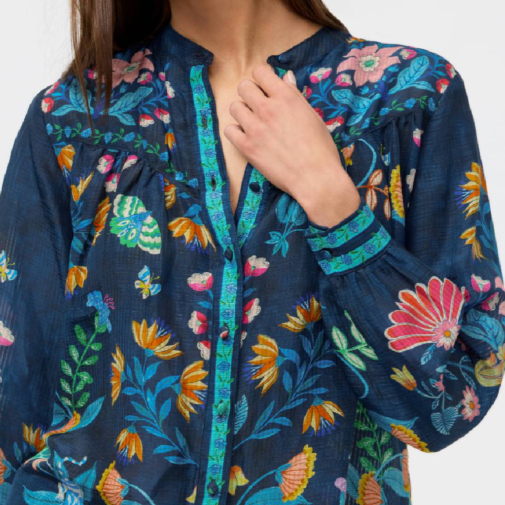 Johnny Was Elizabeth Shirred Western Shirt - Image 3