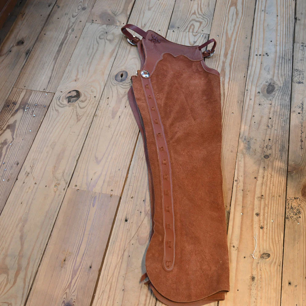 Large Rust Rough-Out Shotgun Chaps - Image 2