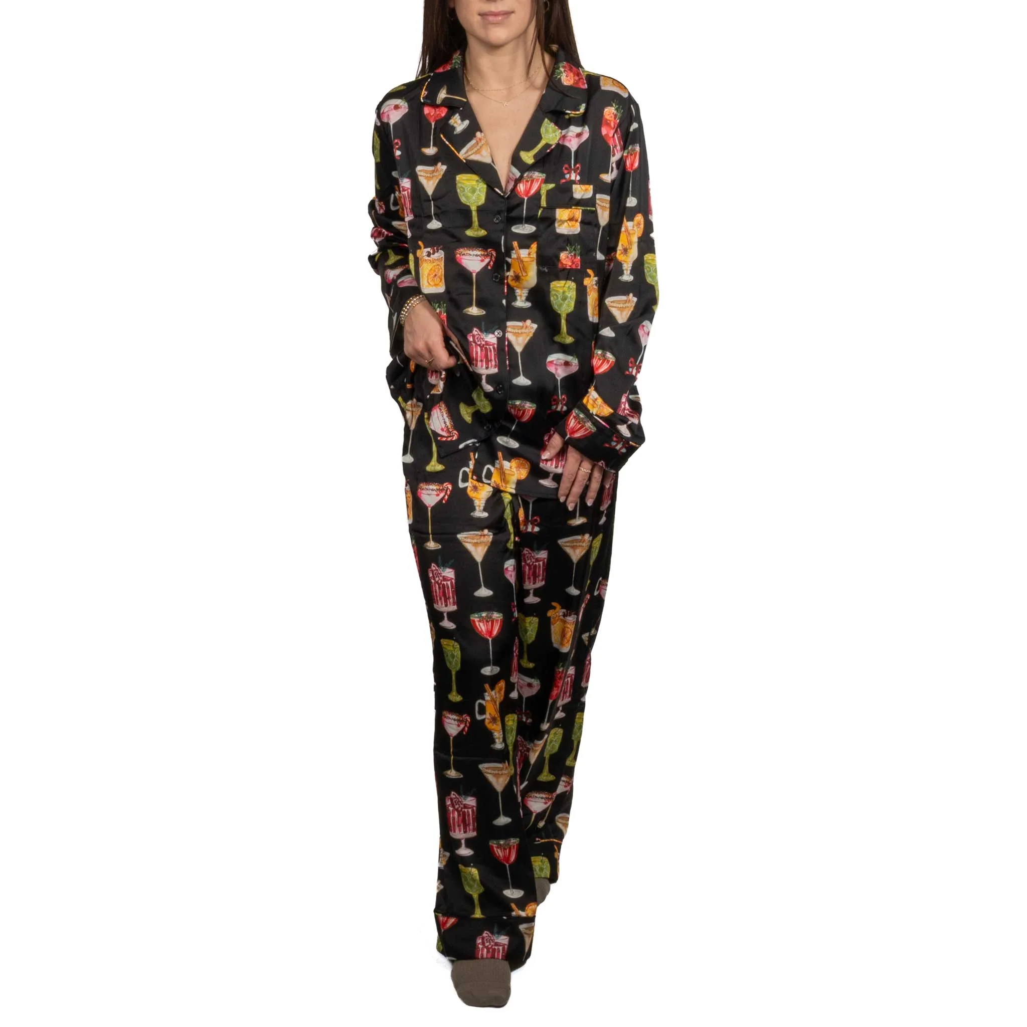 Show Me Your Mumu Silky Holiday Cocktails PJ Set - FINAL SALE - Image 2