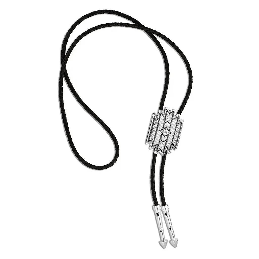 Montana Silversmiths Silver Aztec Southwest Motif Bolo Tie - Image 2