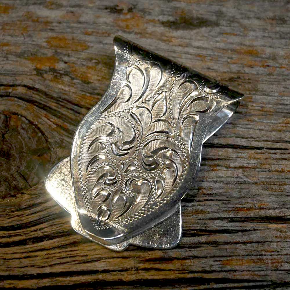 Silver Engraved Money Clip