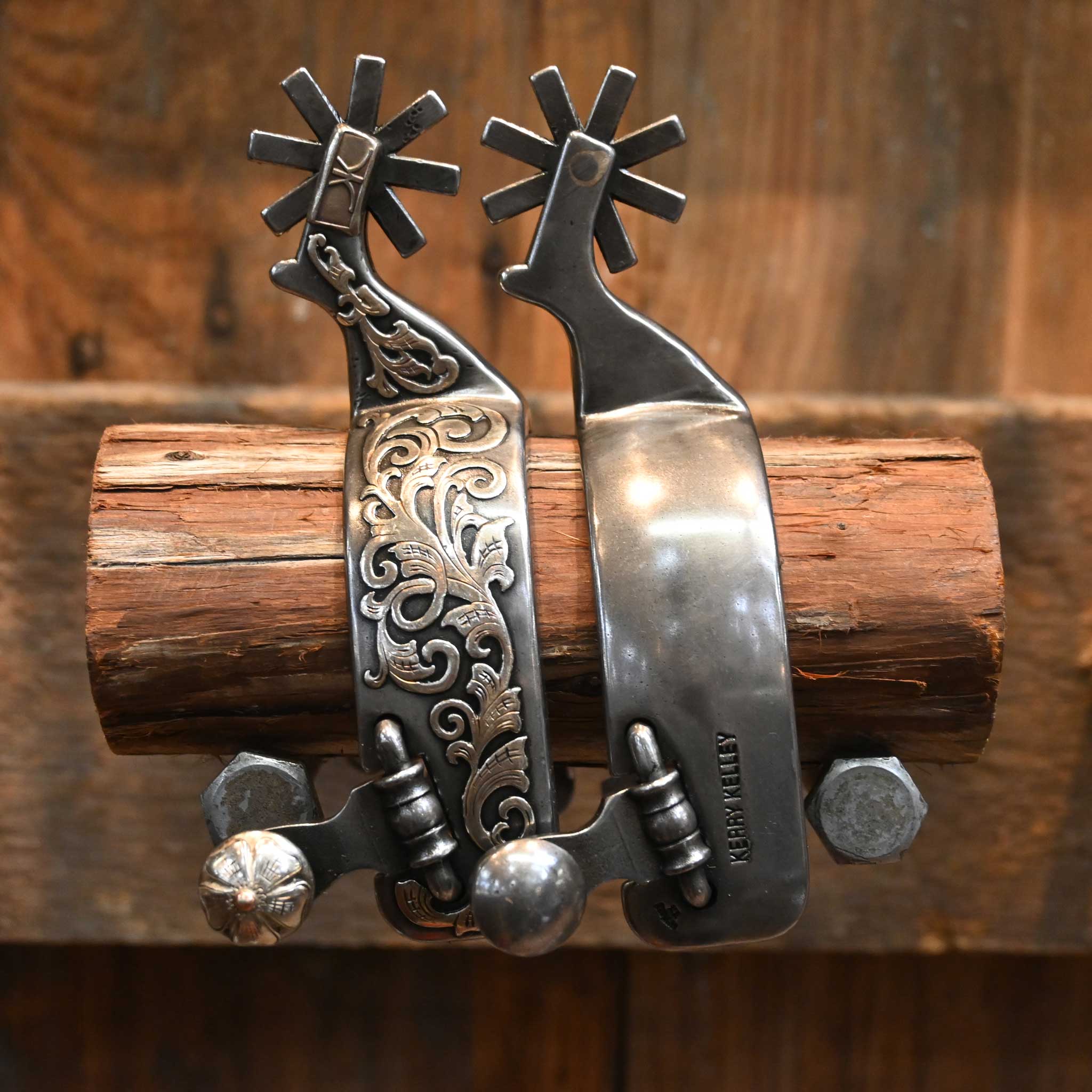 Silver Mounted Kerry Kelley 8 pt. Spurs