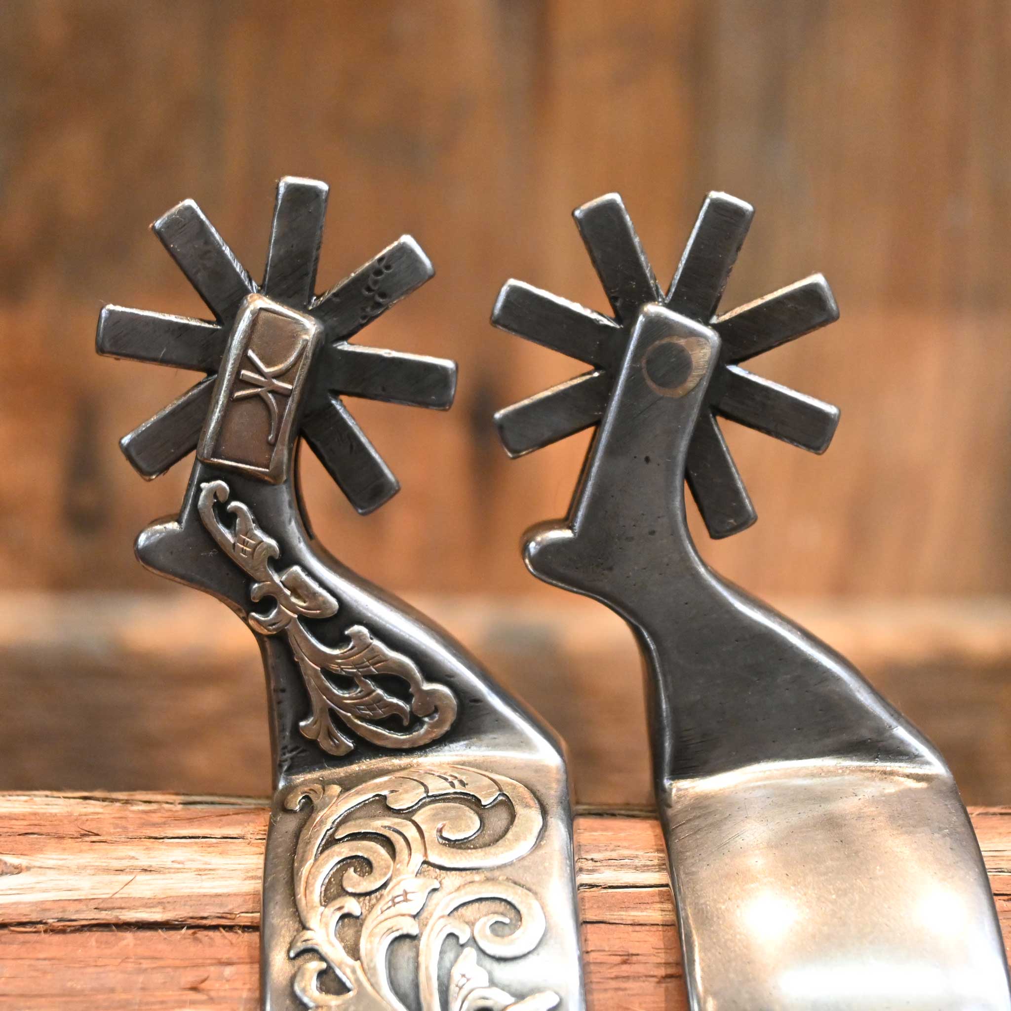 Silver Mounted Kerry Kelley 8 pt. Spurs - Image 3