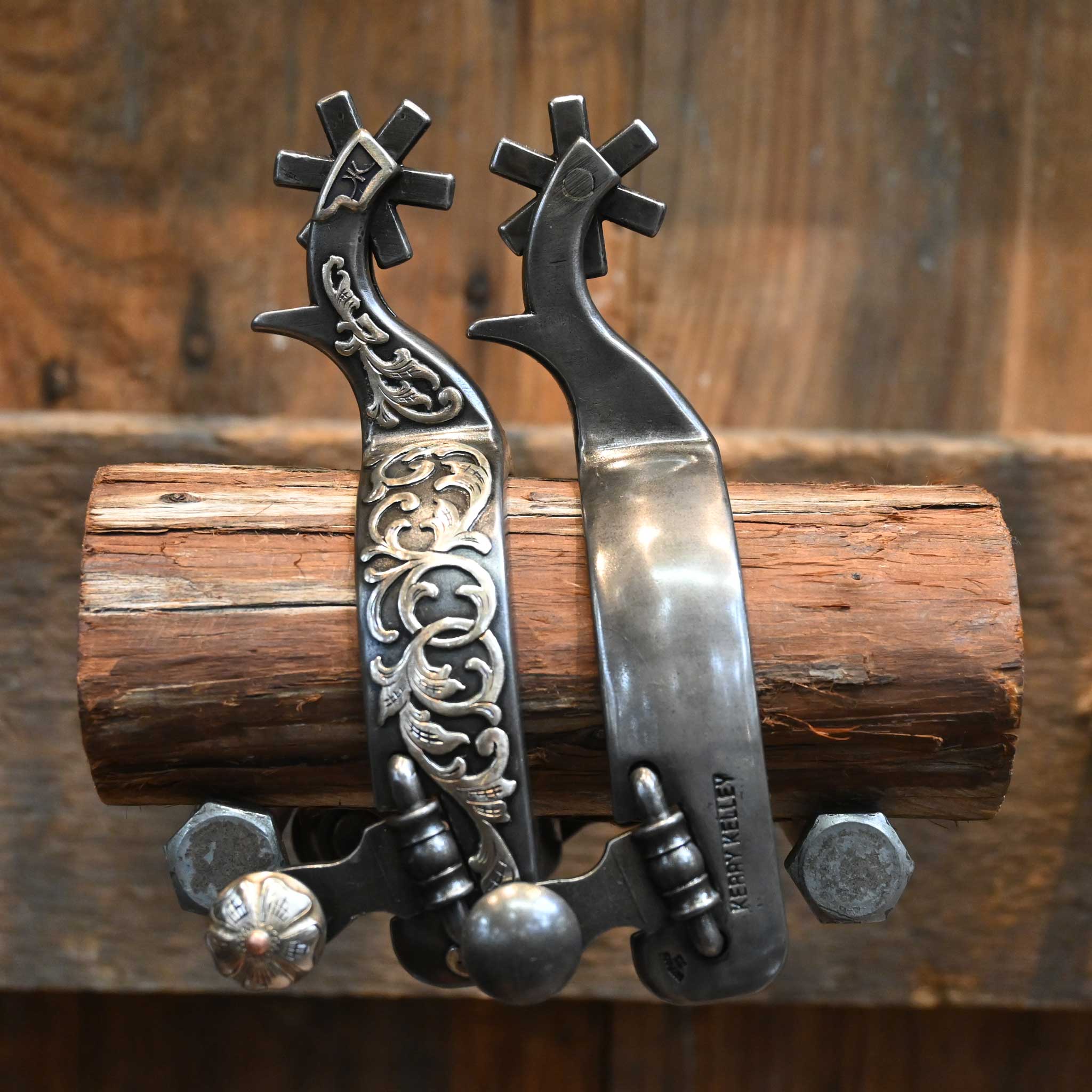 Silver Mounted Kerry Kelley 6 pt. Spurs