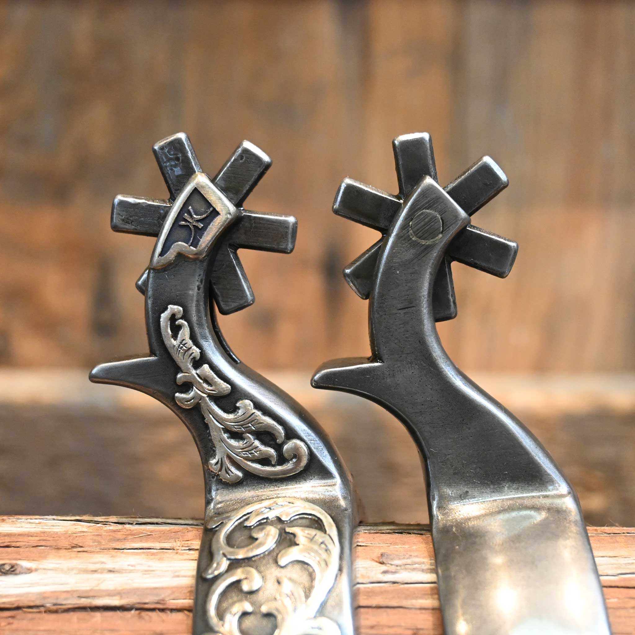 Silver Mounted Kerry Kelley 6 pt. Spurs - Image 3