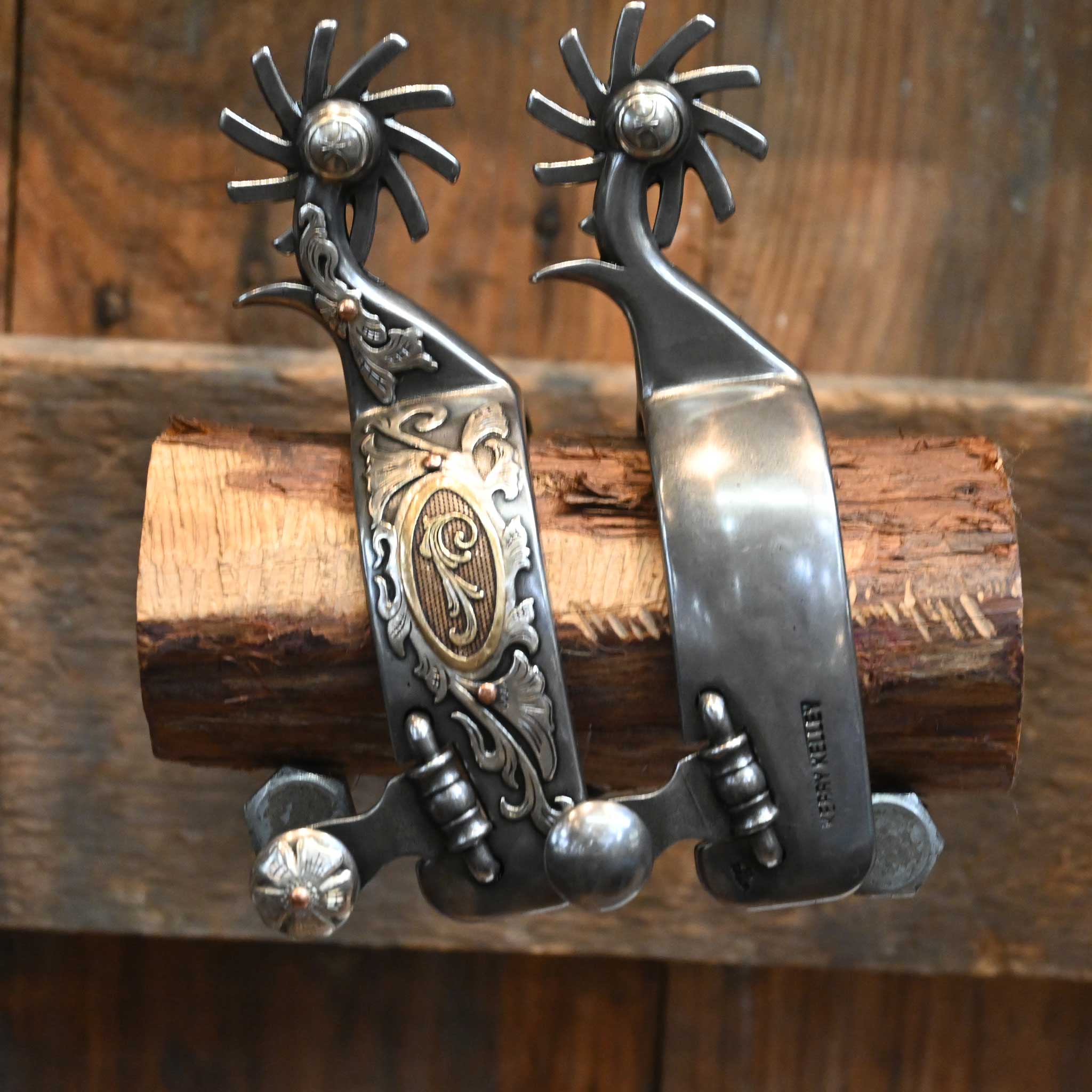 Silver Mounted Kerry Kelley 10pt Hurricane Spurs 2031