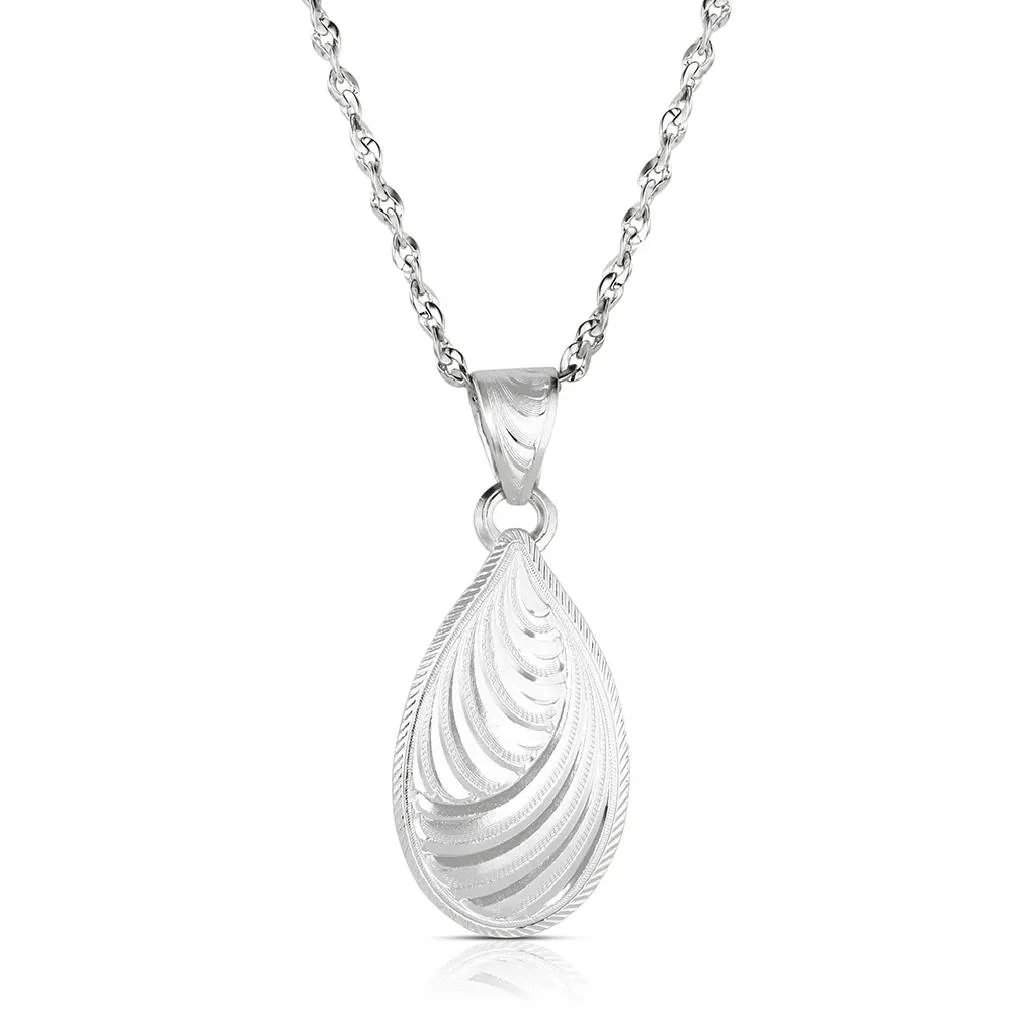 Montana Silversmiths Silver Sandstorm Teardrop Swirl Necklace