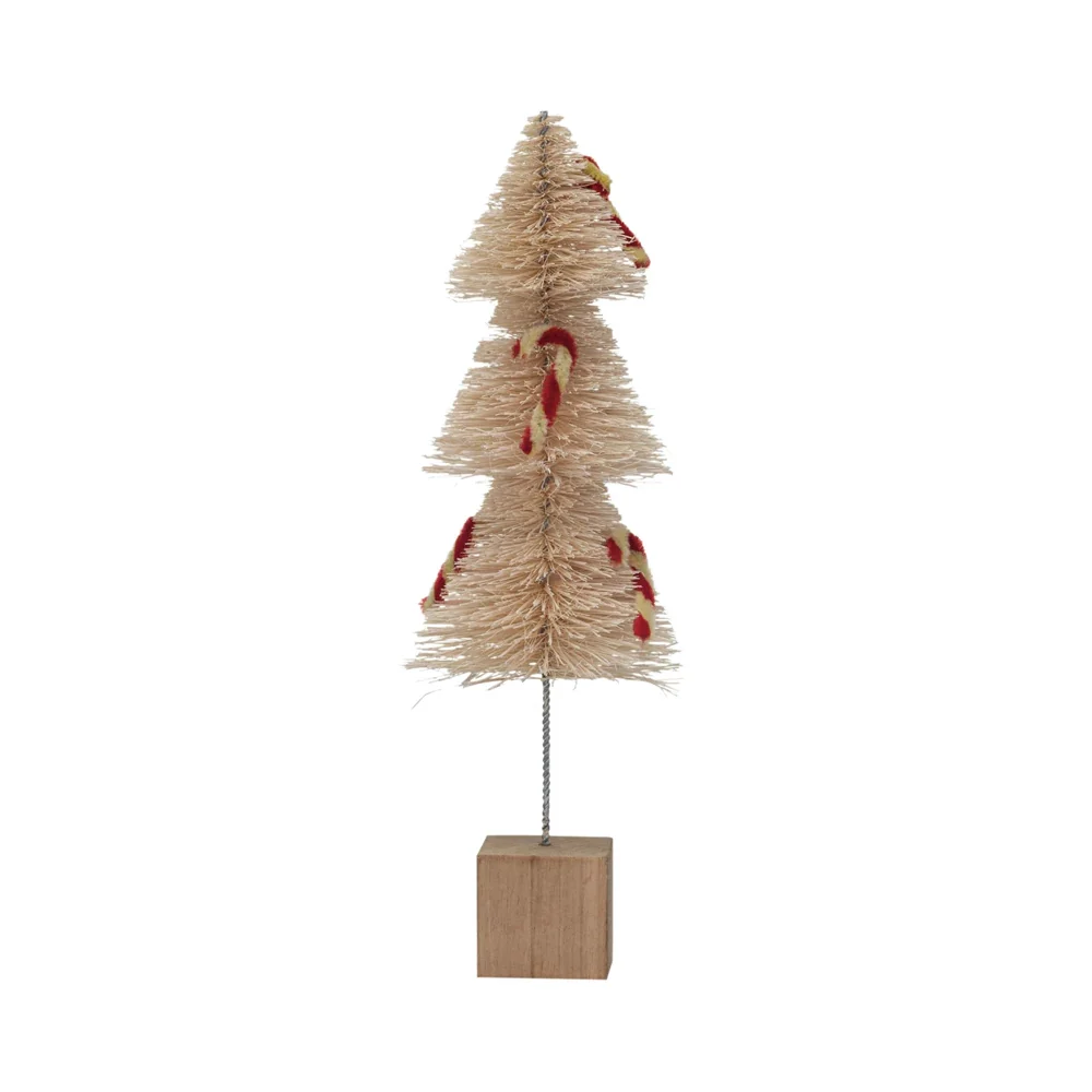 Small Sisal Bottle Brush Candy Cane Tree