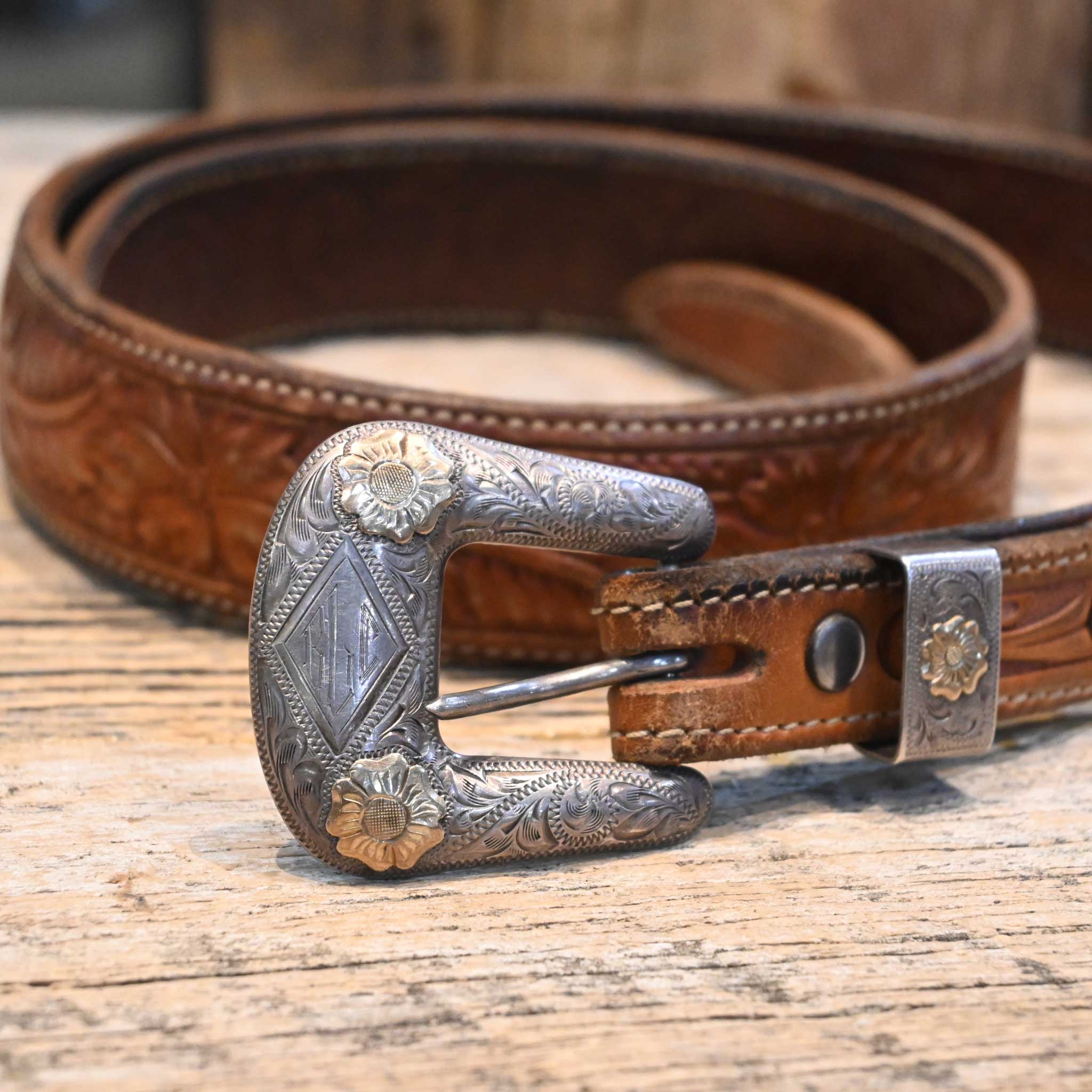 Size 34" Bohlin Belt w/Soul Ages Sterling Silver & 10k Gold Buckle