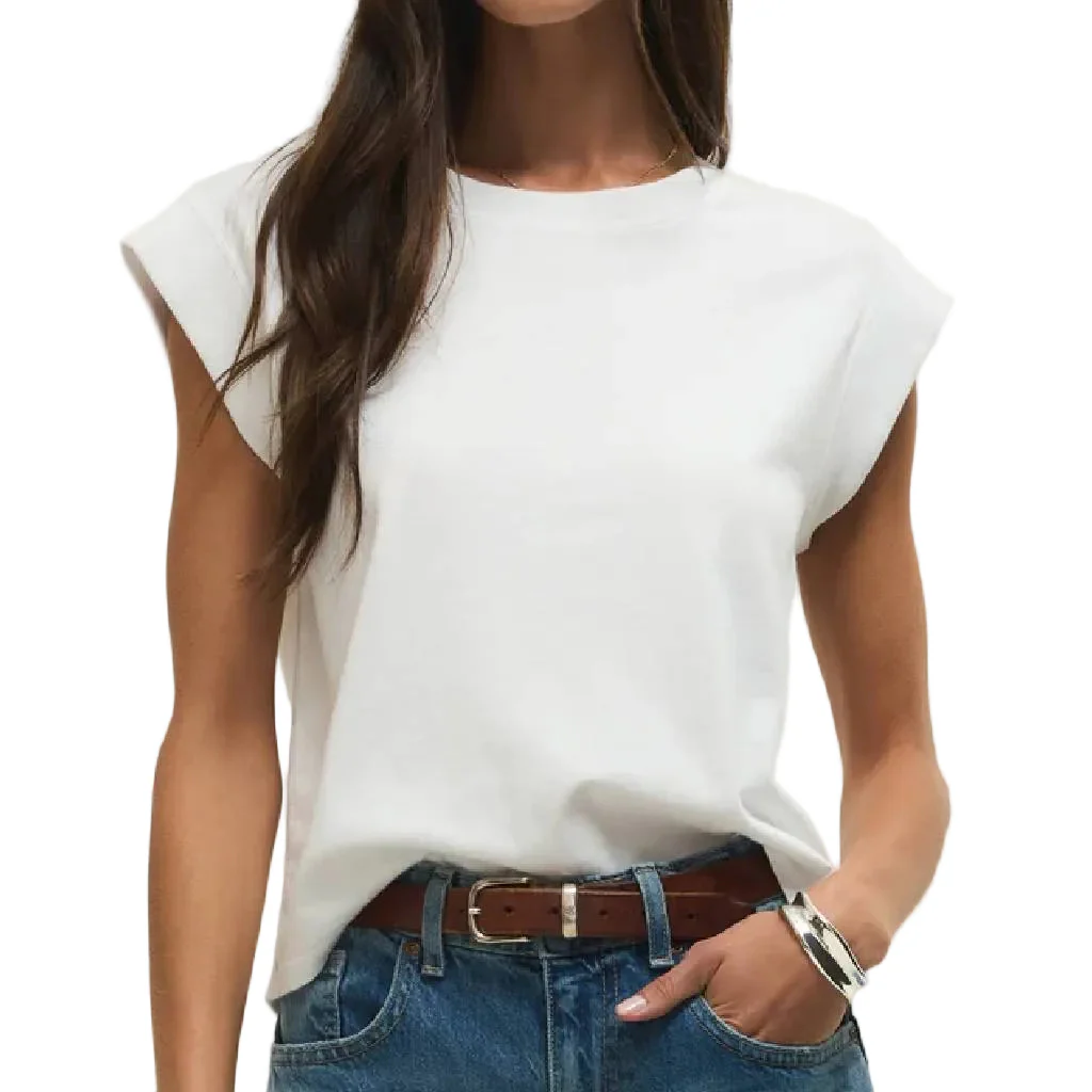 Z Supply Sleeveless White Camino Jersey Top