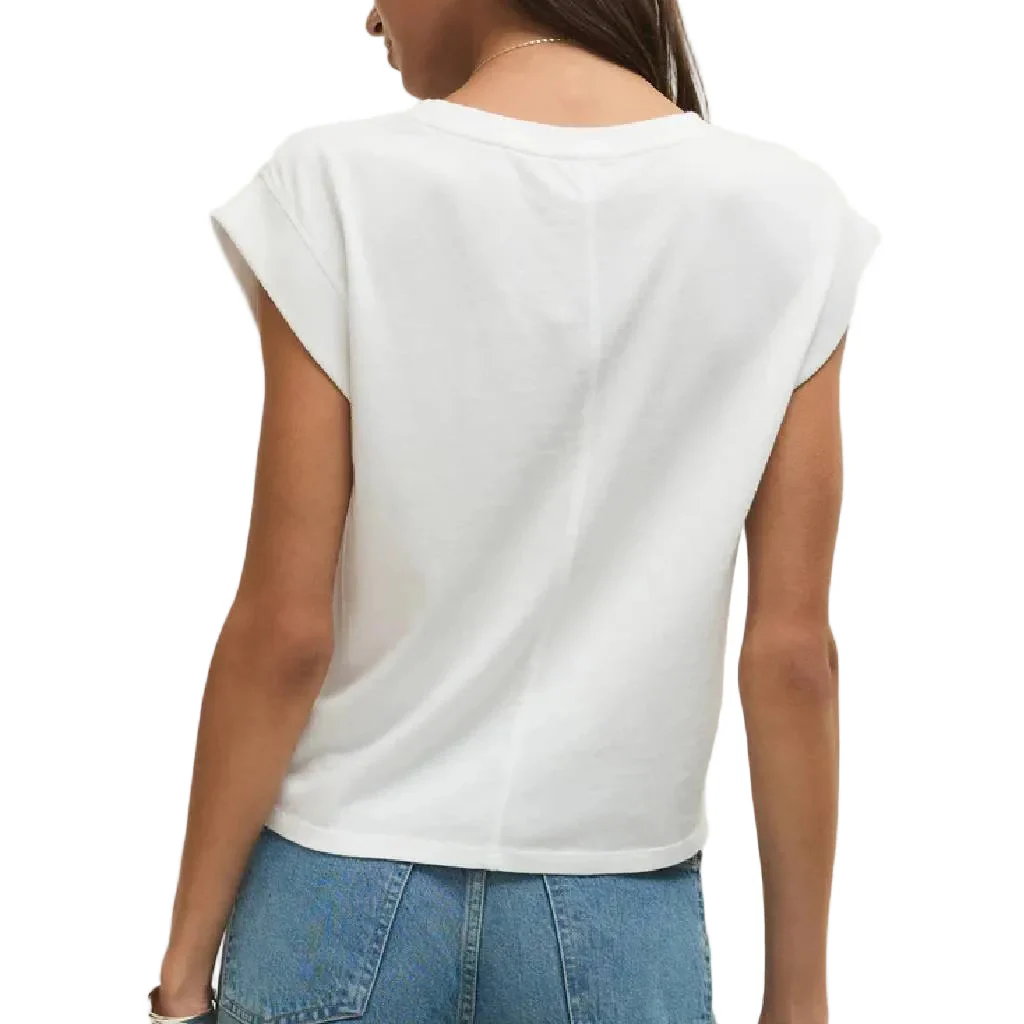 Z Supply Sleeveless White Camino Jersey Top - Image 2