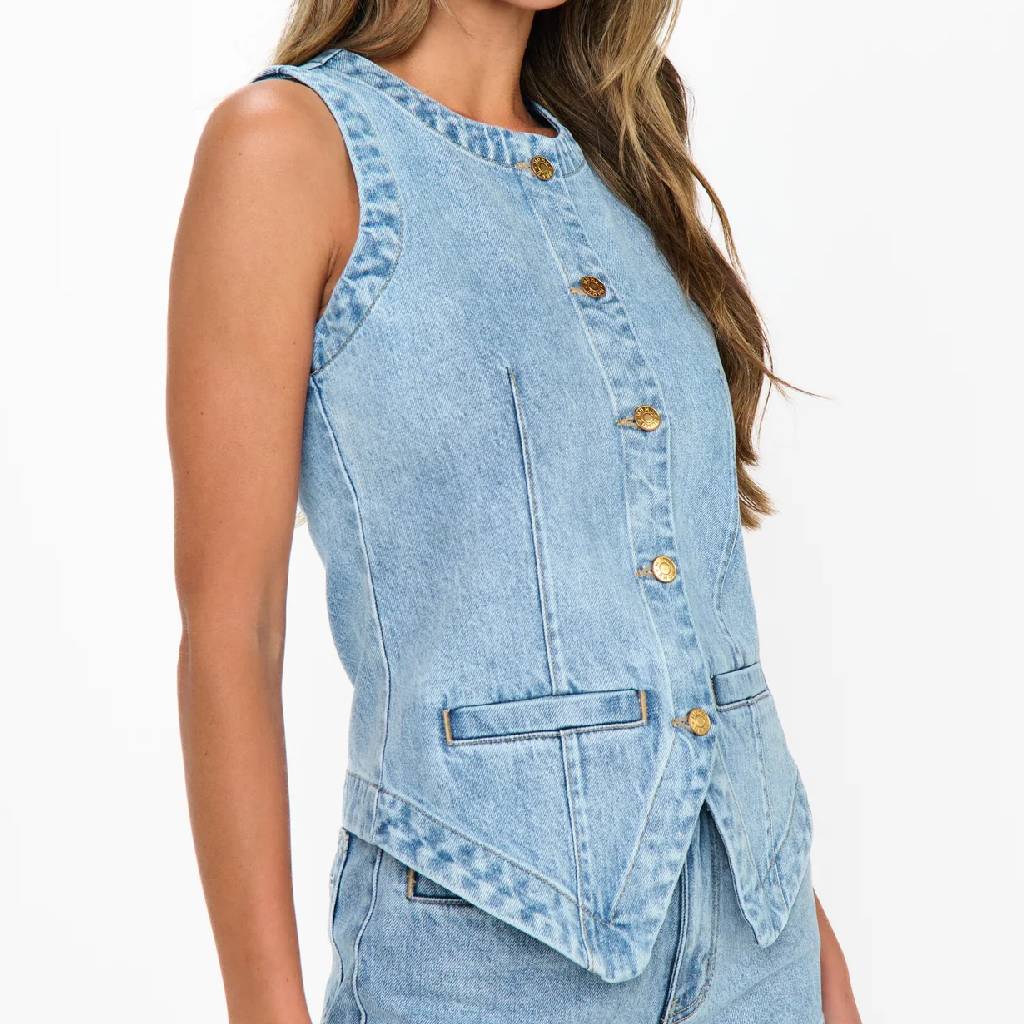 Show Me Your Mumu Sleeveless Pacifica Denim Top