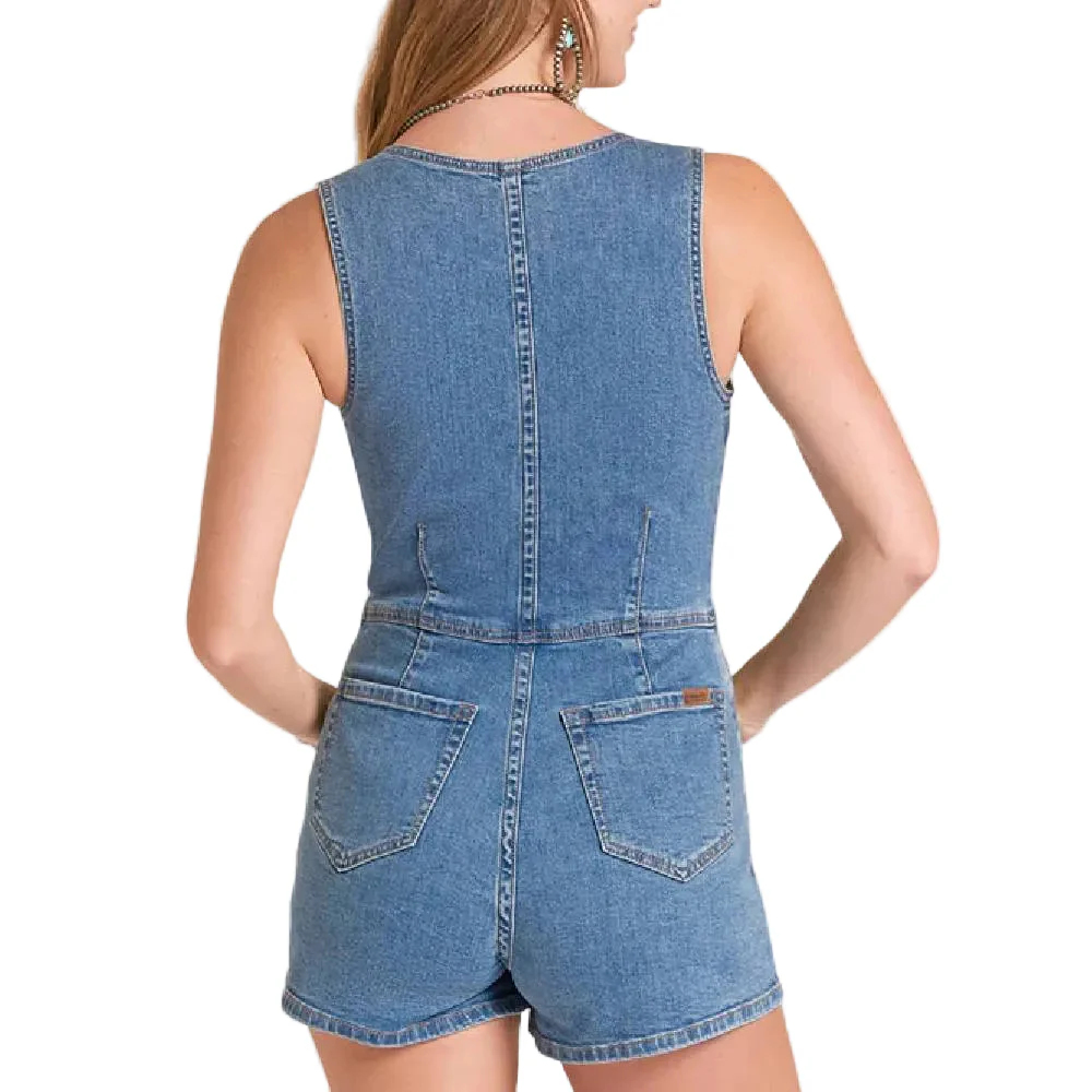 Rock & Roll Denim Women's Sleeveless Vest Romper - Image 2